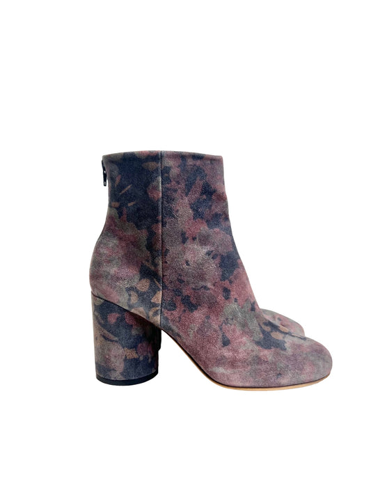 Maison Martin Margiela Floral Print Suede Ankle Boot, Size 38