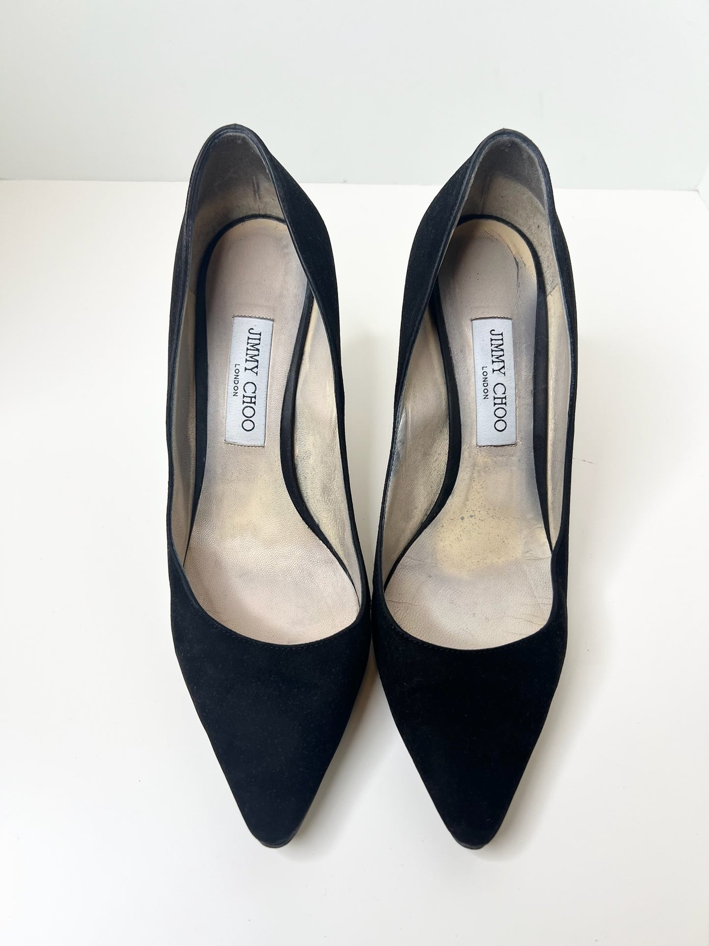 Jimmy Choo Black Suede Romy Pump, Size 40