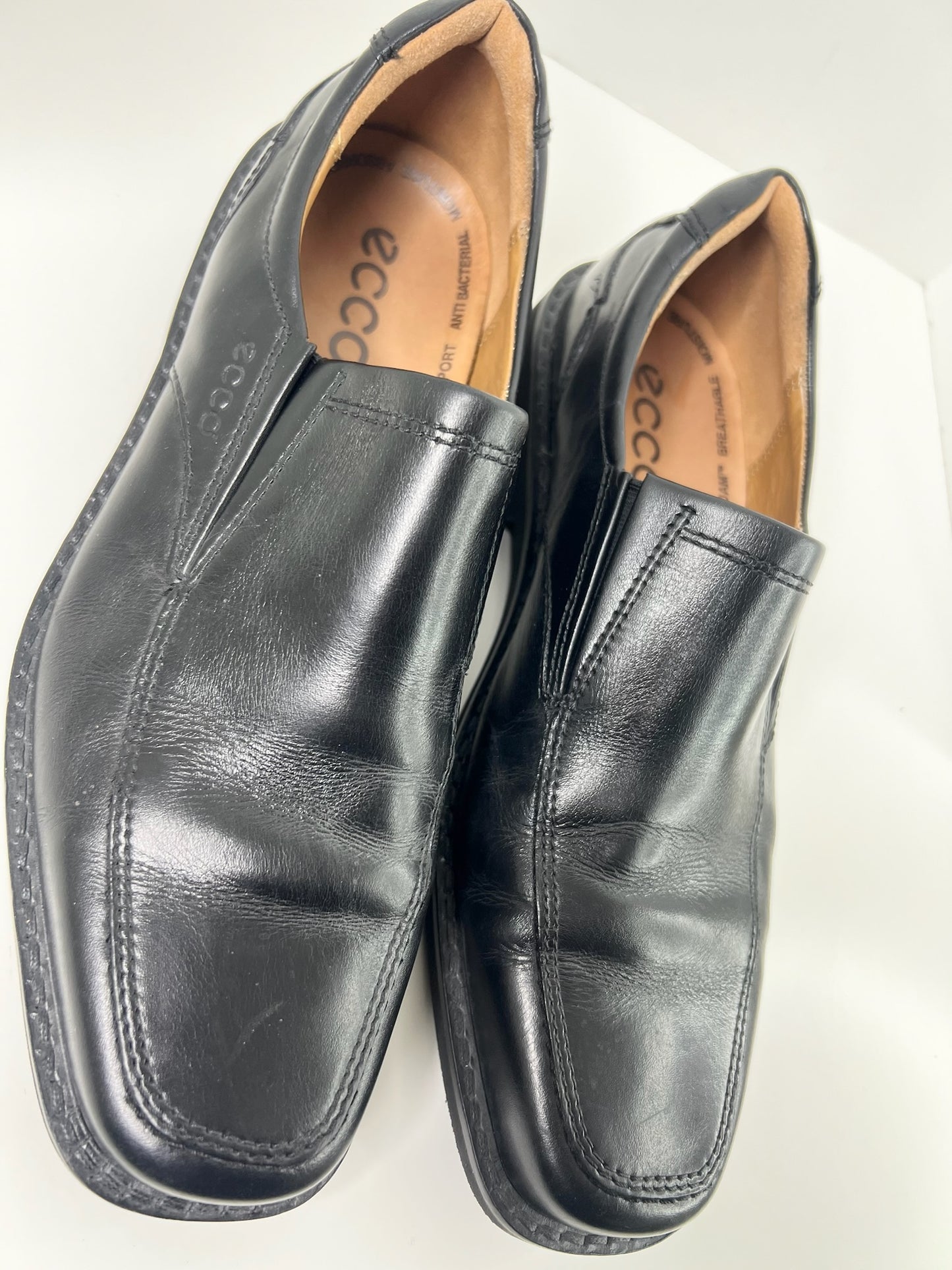 Ecco Black Leather Shoes, Size 42