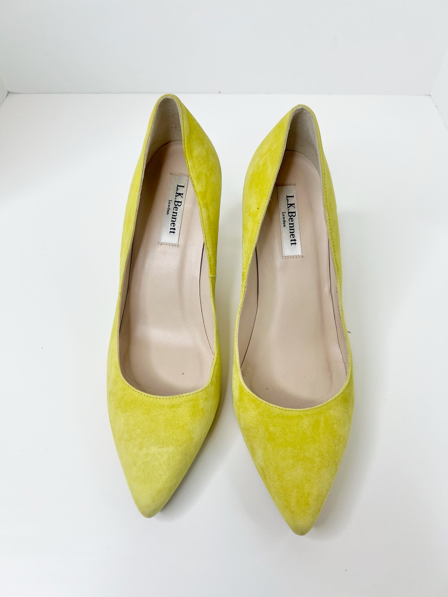 L.K. Bennett Yellow Suede Pumps, Size 39