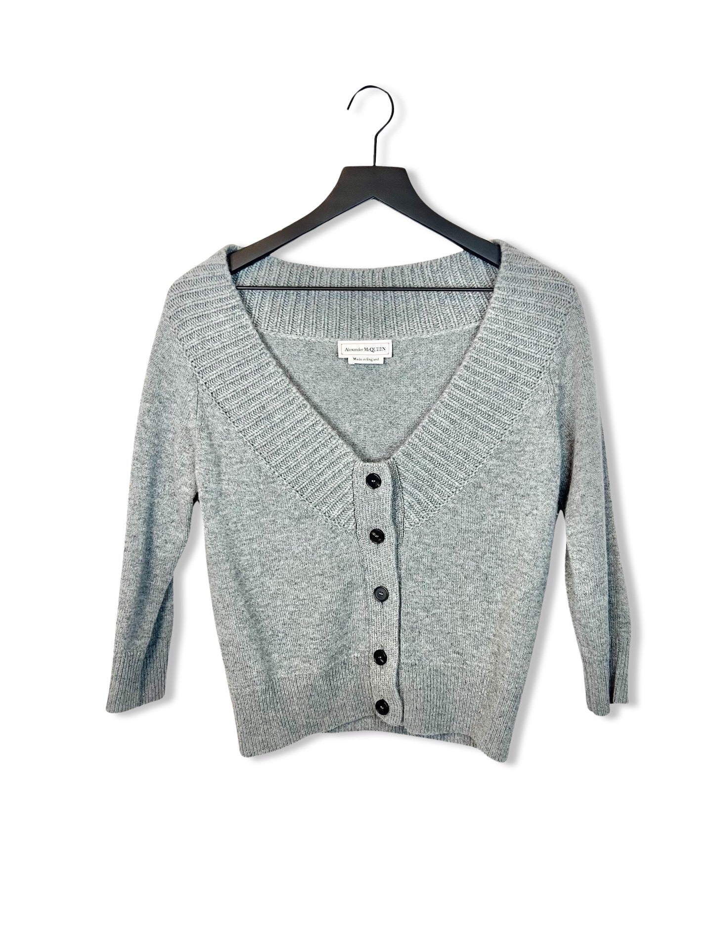 Alexander McQueen Cropped Knitted Cardigan, Large