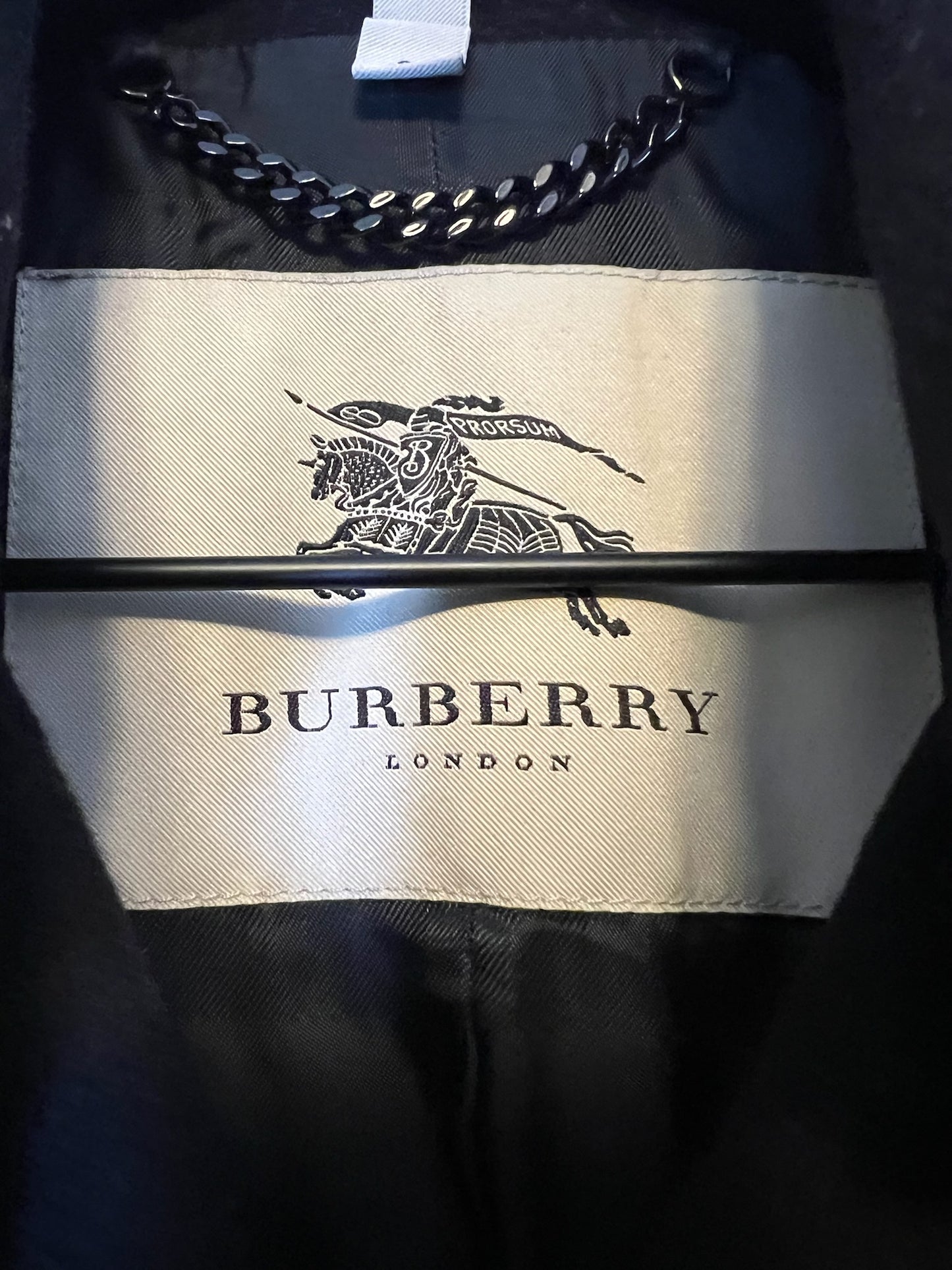 Burberry Black Peacoat, Size S