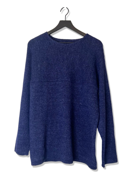 Calvin Klein Wool Knit Navy Sweater, Size Medium