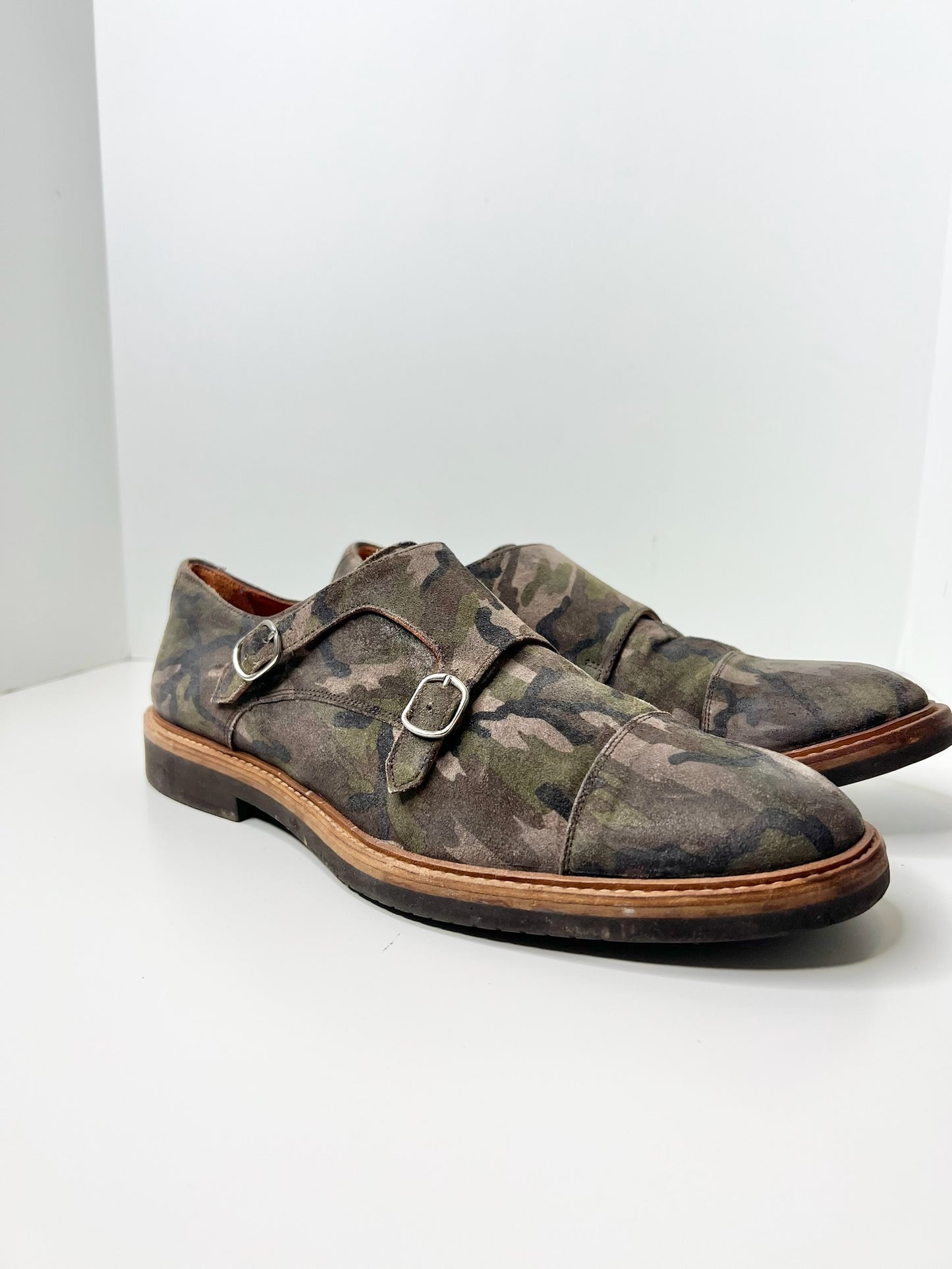 Suitsupply Double Monk Camouflage Shoes, Size 8