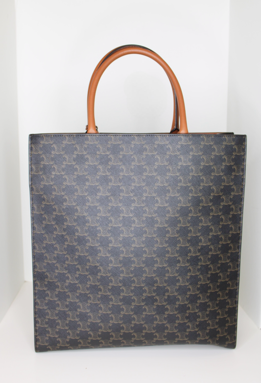 Celine Vertical Cabas Triomphe Large Tote in Tan