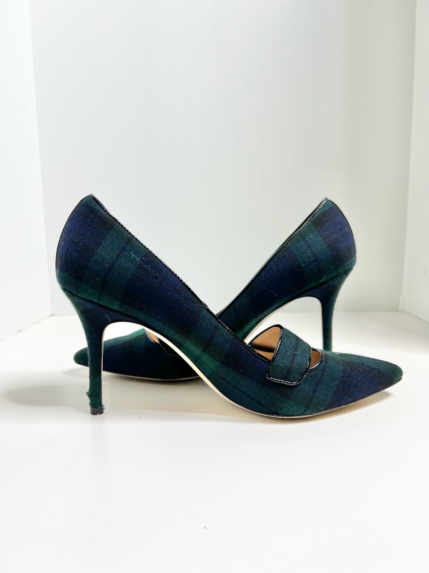 J.Crew Green Plaid Pumps, Size 8.5