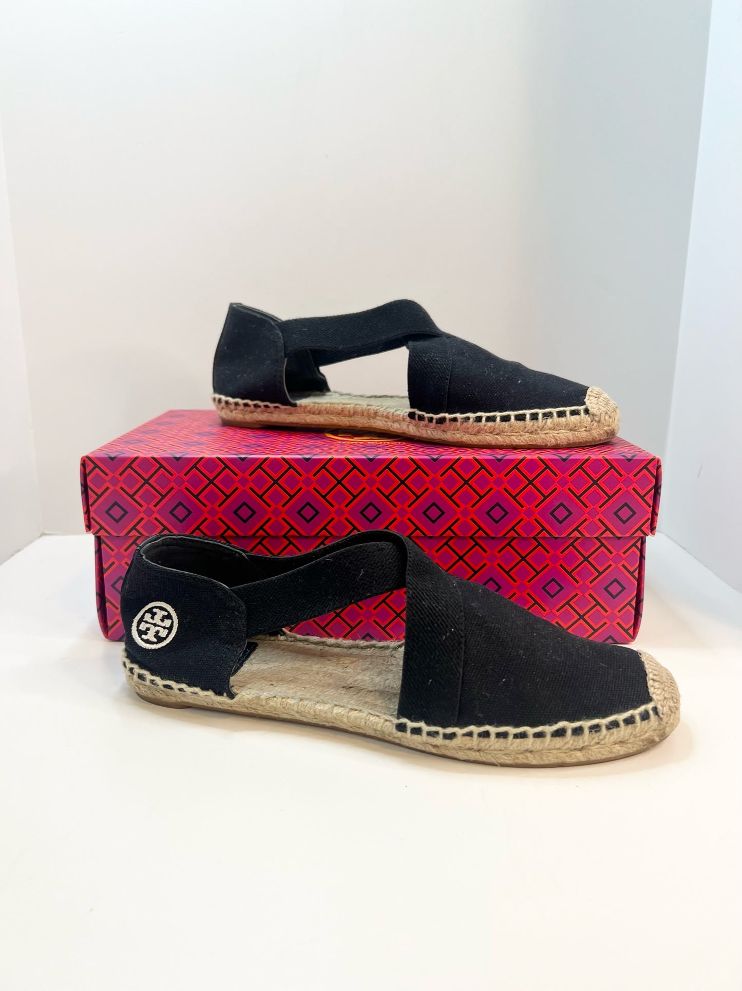 Tory Burch Catalina Black Espadrille, Size 8.5