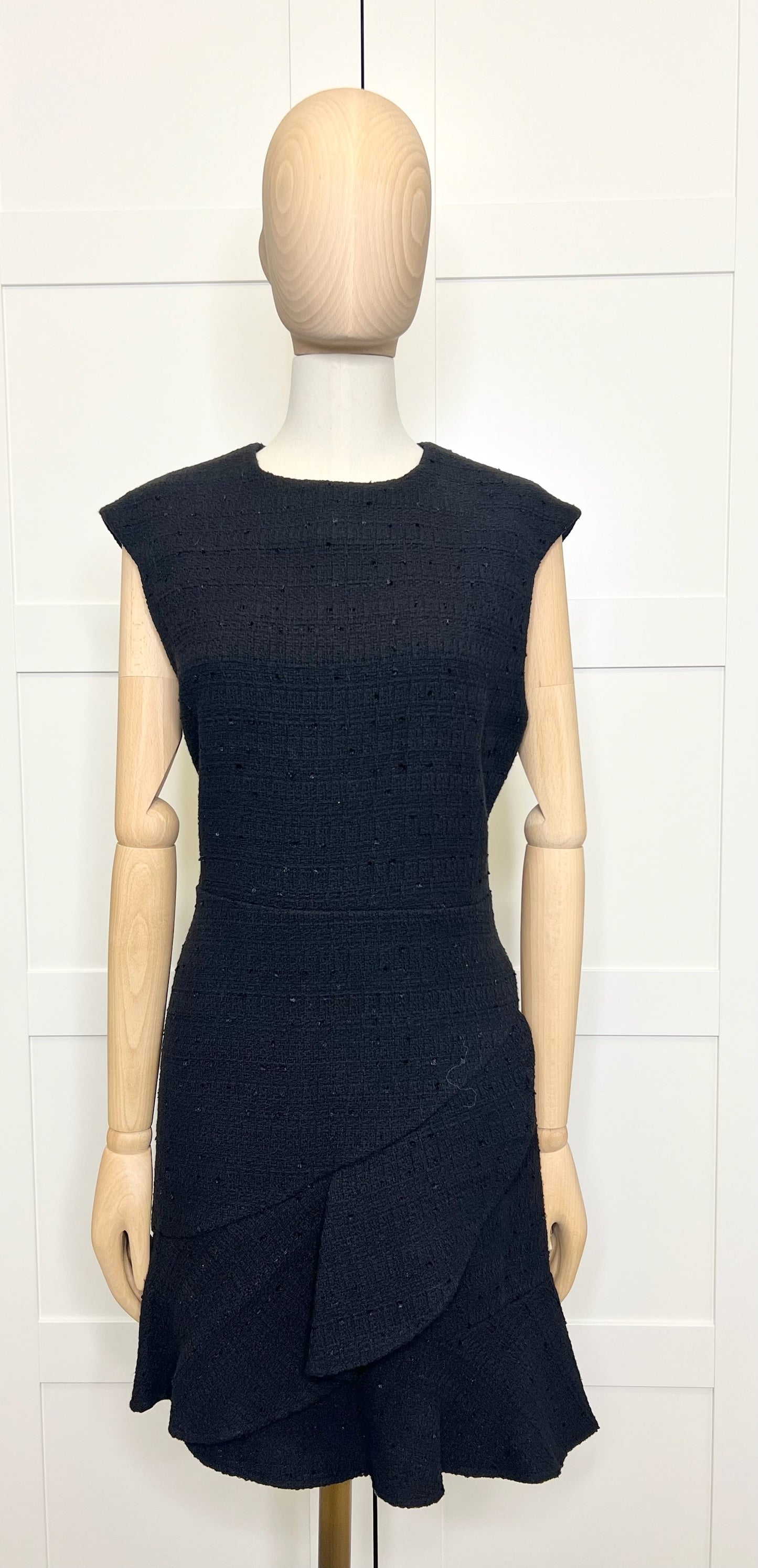 NWT! Mango Recycled Cotton Blend Black Dress, Size 8