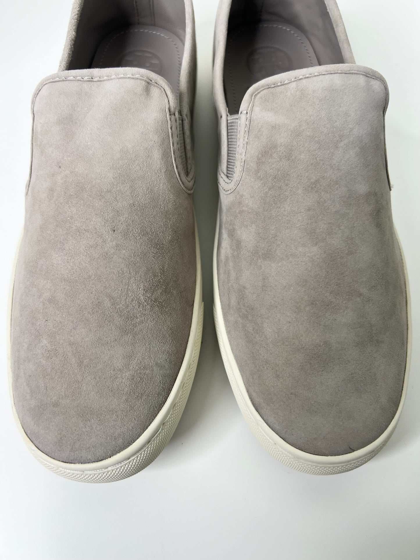 NWT! Tory Burch Max Slip-On Suede Gray Sneakers, Size 10