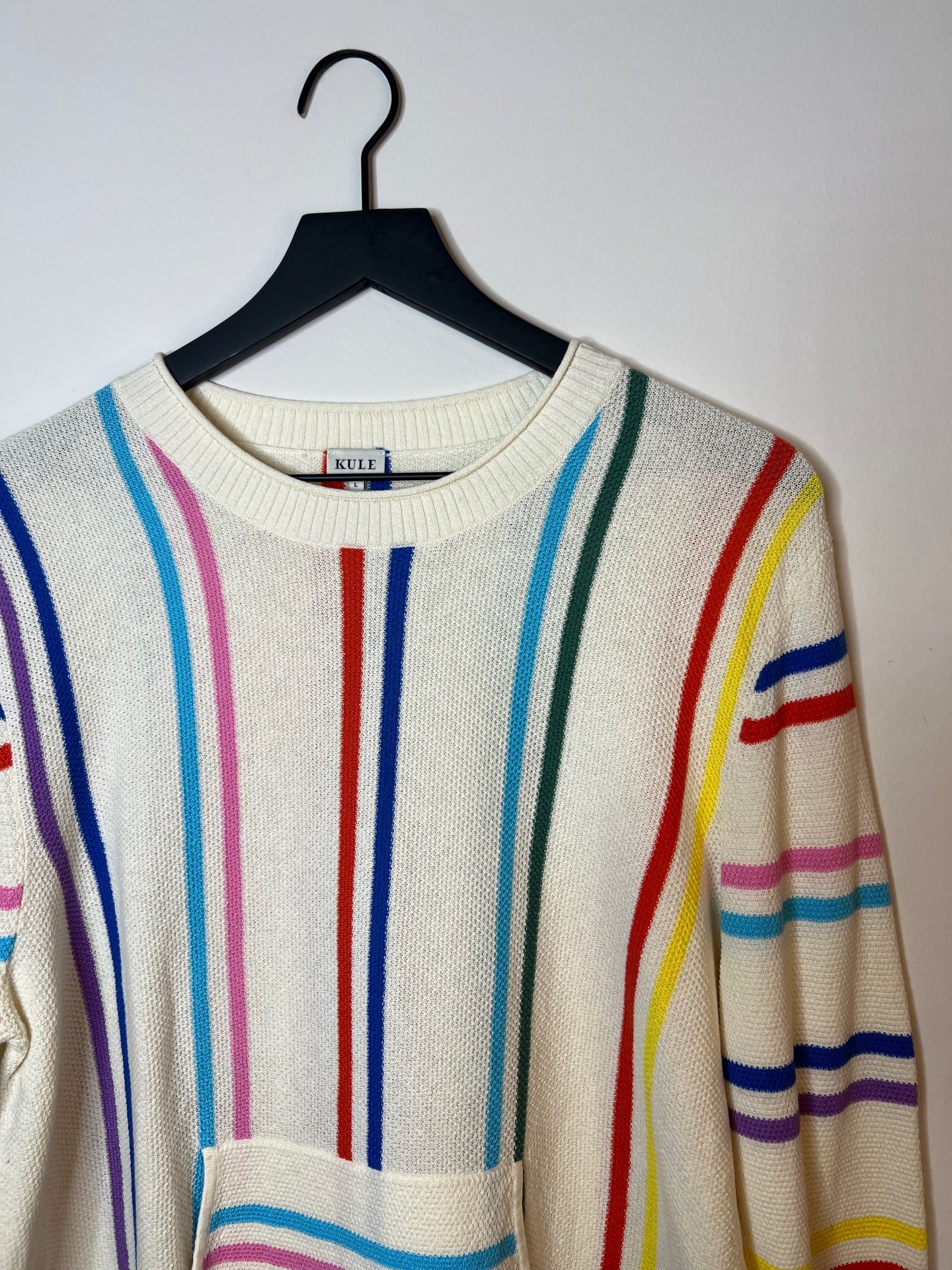 Kule Striped Pocket Pullover, Size L