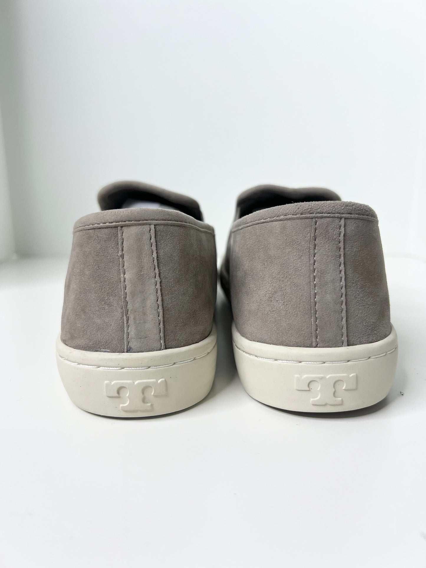 NWT! Tory Burch Max Slip-On Suede Gray Sneakers, Size 10