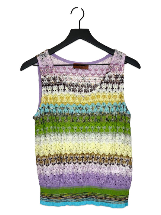 MISSONI Crochet Knit Tank Top, Size 46