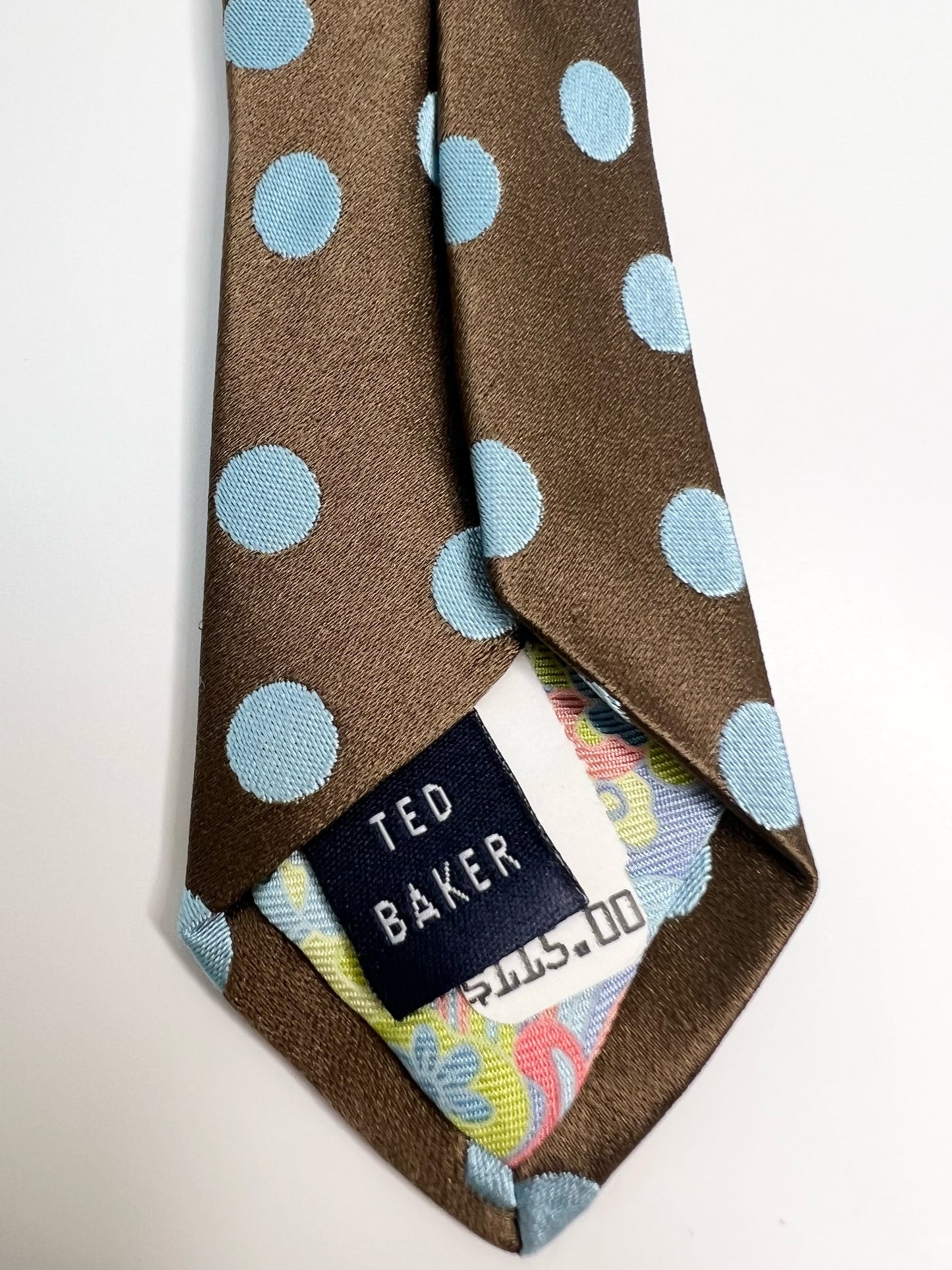 NWT! Ted Baker Brown Polka Dot Silk Tie