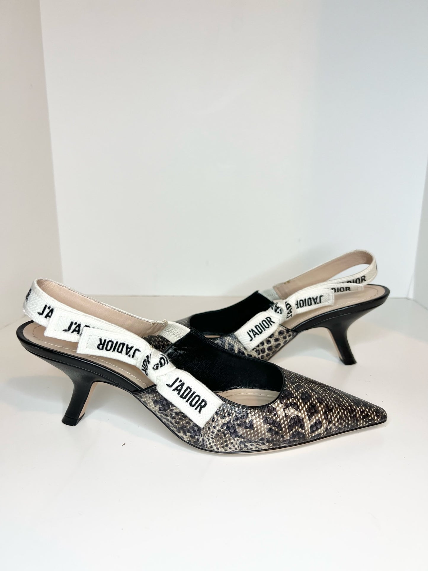 Christian Dior J’adior Animal Print Slingback Pumps, Size 38