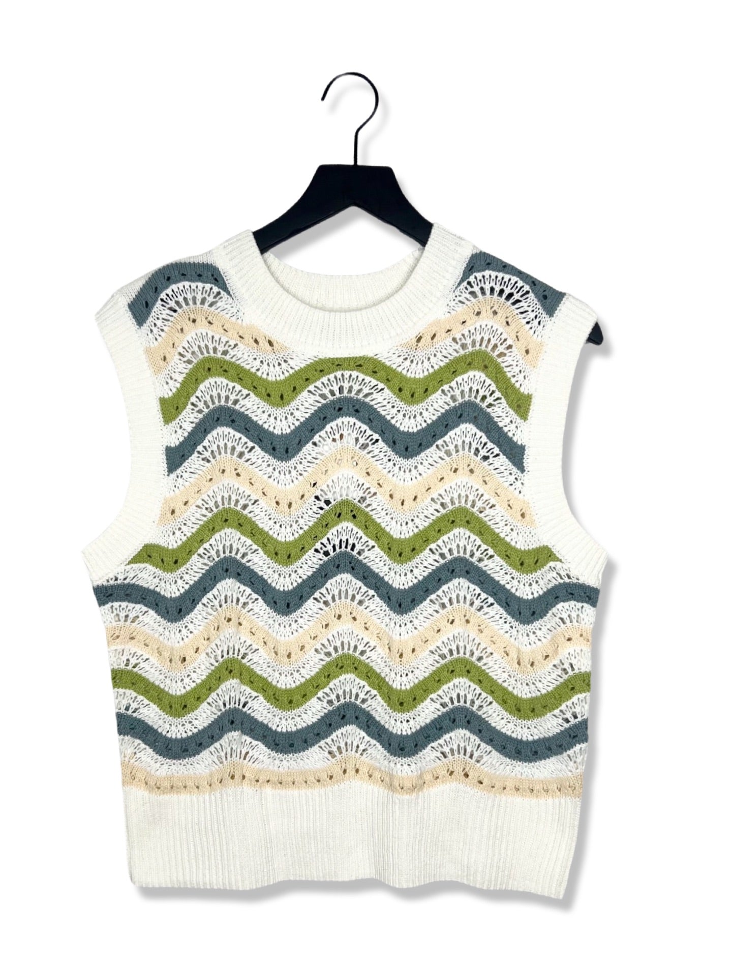 NWT! Rails Mabel Crochet Stripe Sweater Vest, Size Large