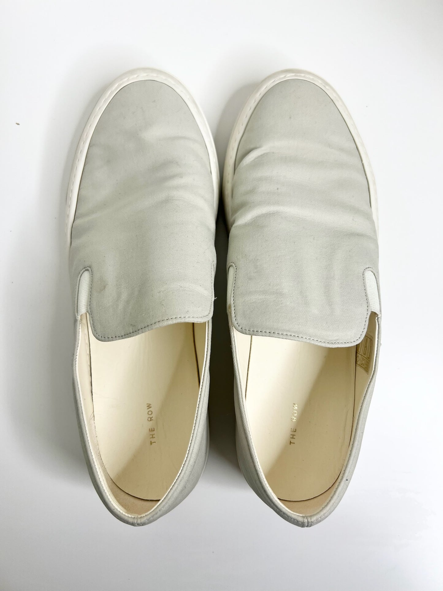 The Row Marie H Canvas Slip-on Sneakers, Size 38.5