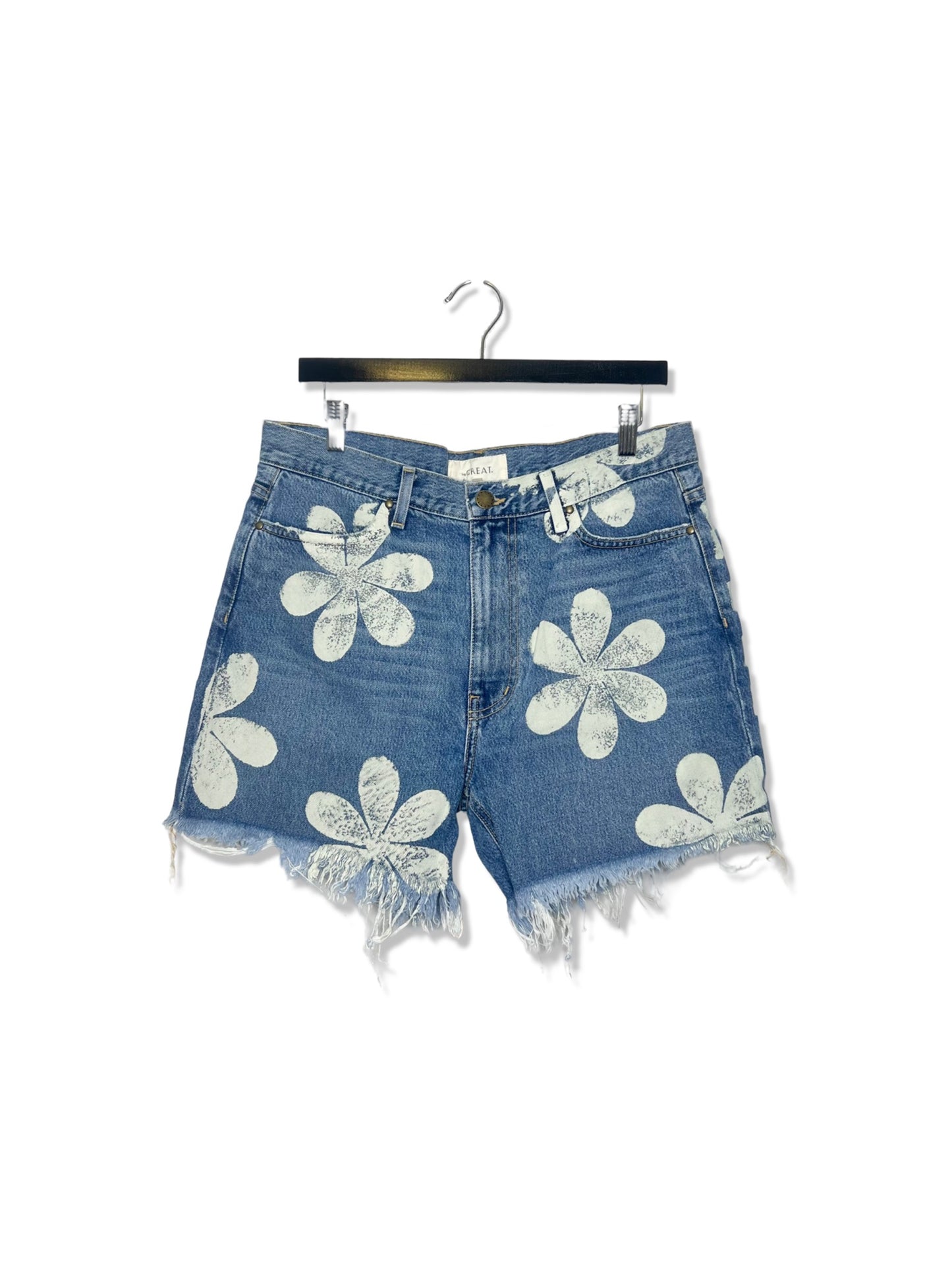 NWT! The Great. The Easy Floral Cutoff Denim Shorts, Size 29