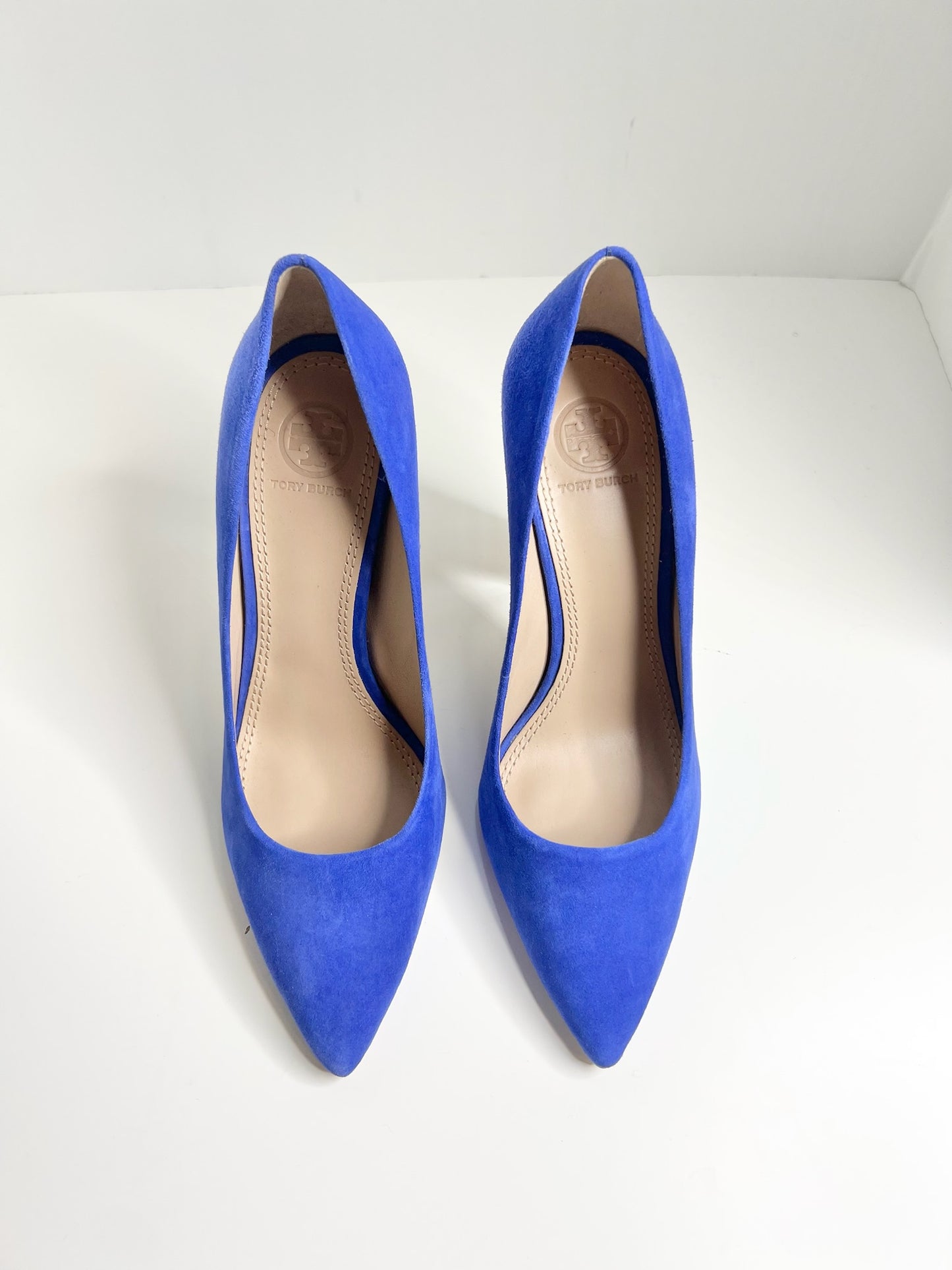 NWT! Tory Burch Silvana Suede Wood Heel Pumps, Size 7