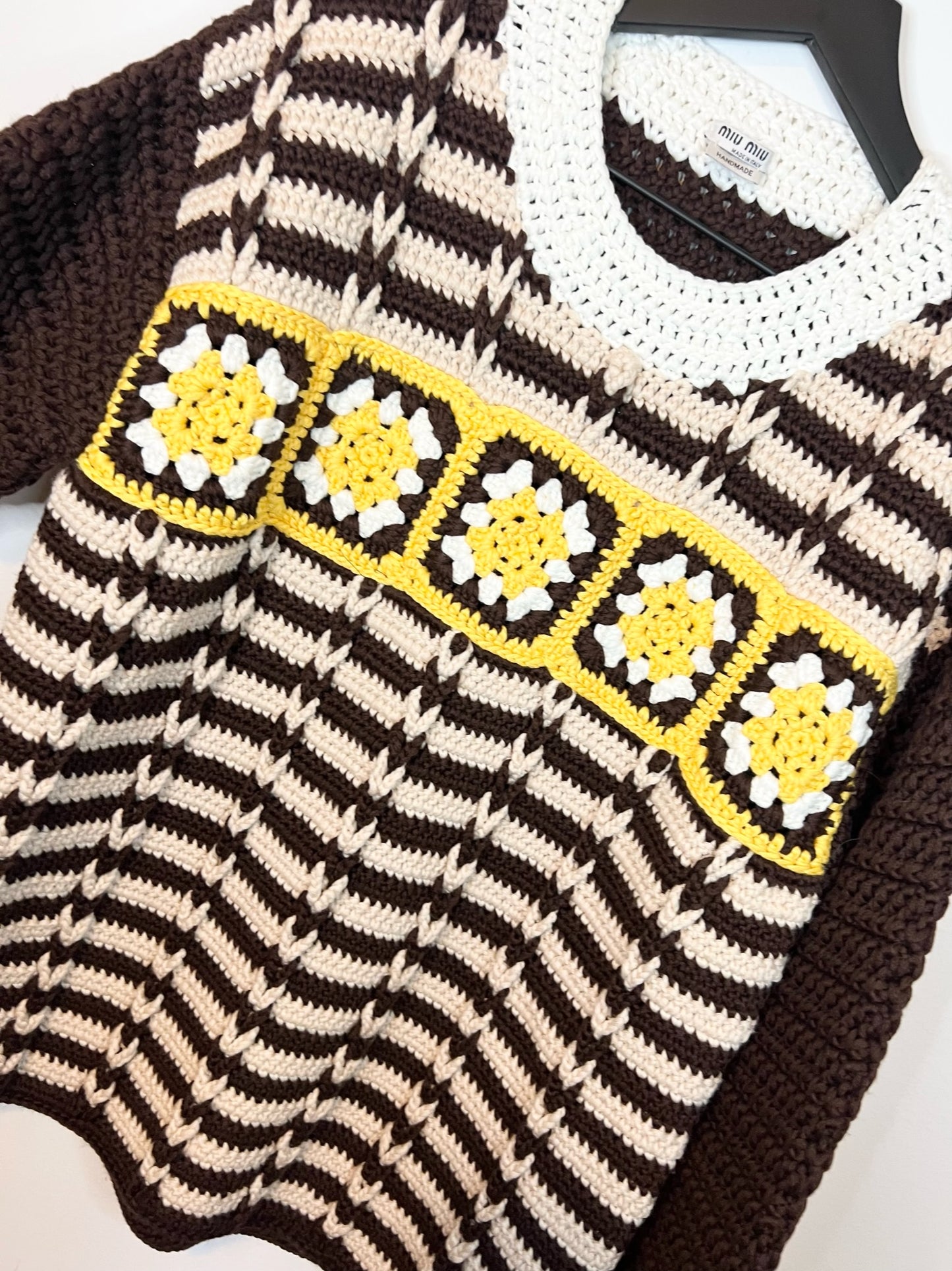 Miu Miu Crochet Knit Sweater, Size 40