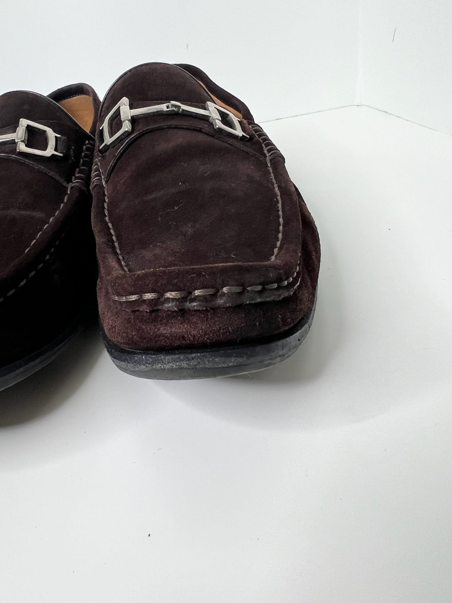 Gucci Brown Suede Horsebit Loafers, Size 9