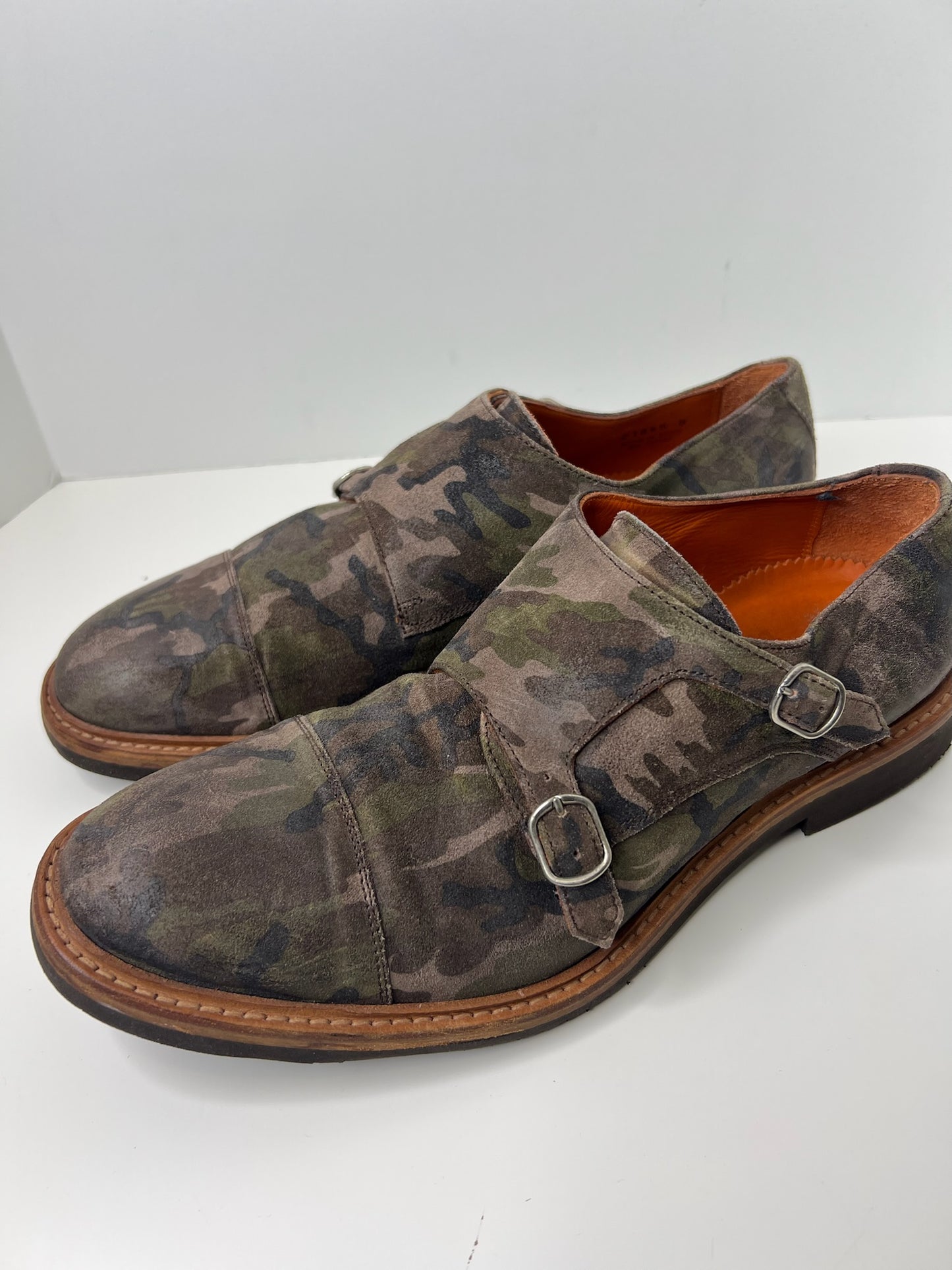 Suitsupply Double Monk Camouflage Shoes, Size 8