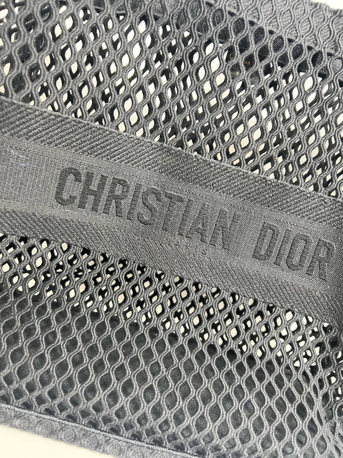 Christian Dior Mesh Book Tote, Black