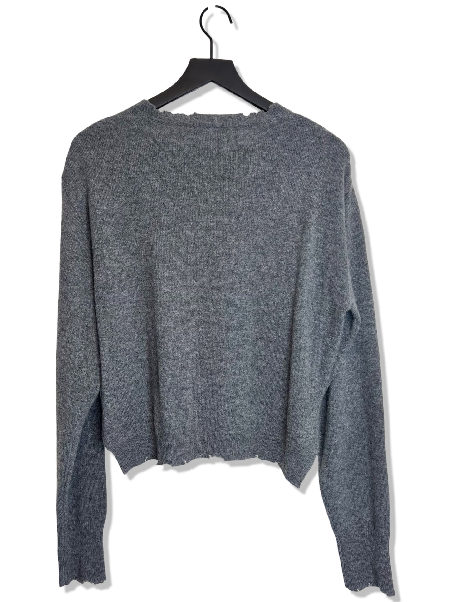 RtA Cashmere Distressed Gray Sweater, Size M