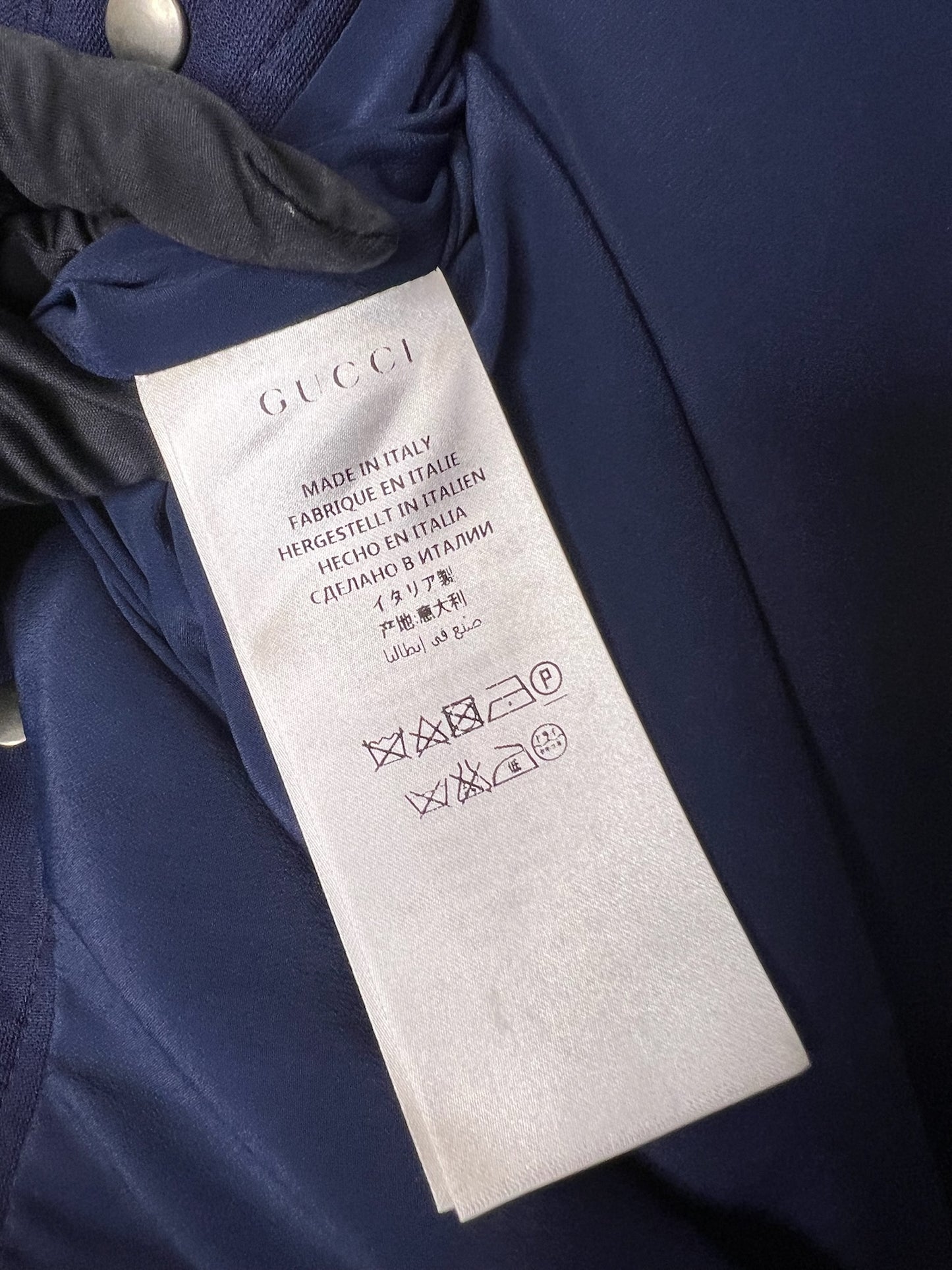 NWT! Gucci Horsebit Pleated Skirt Navy Silk-Wool, Size 46