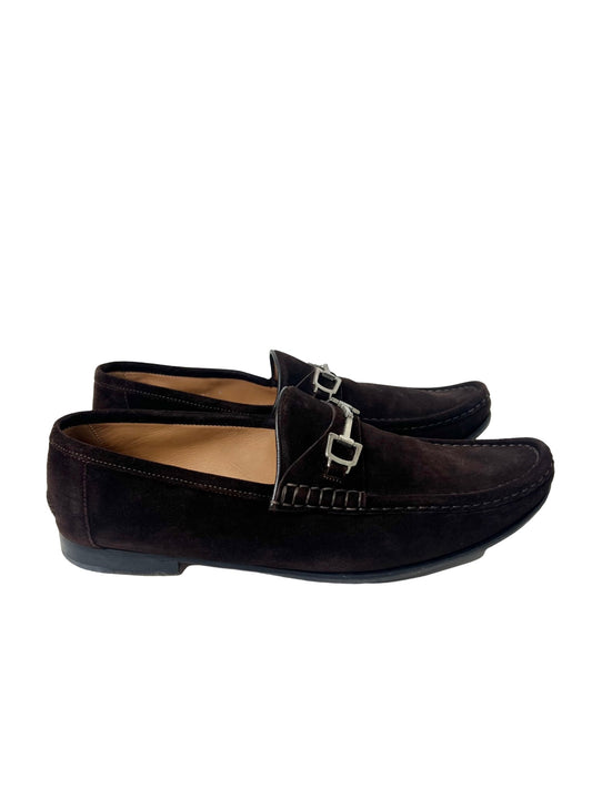 Gucci Brown Suede Horsebit Loafers, Size 9