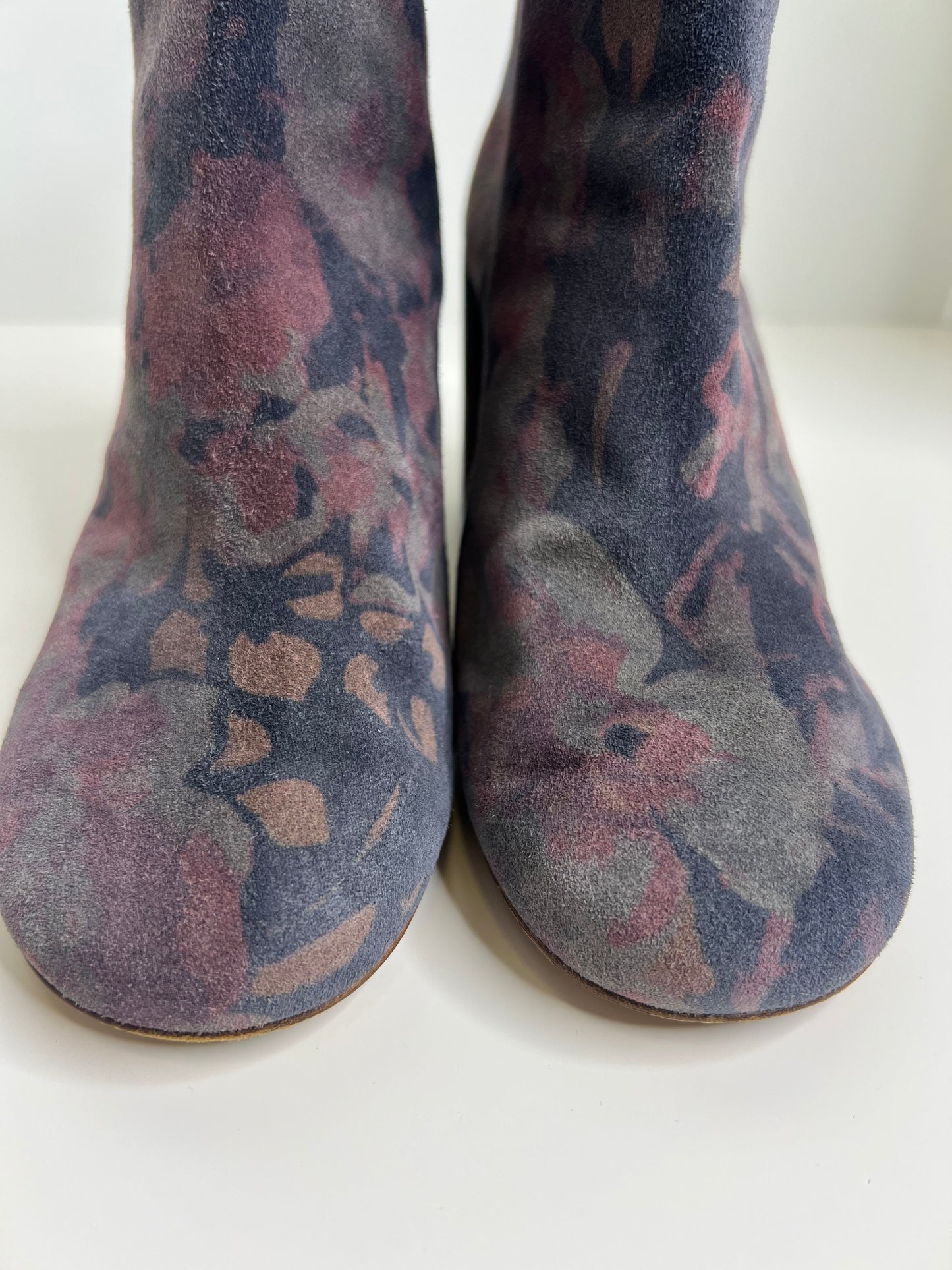 Maison Martin Margiela Floral Print Suede Ankle Boot, Size 38