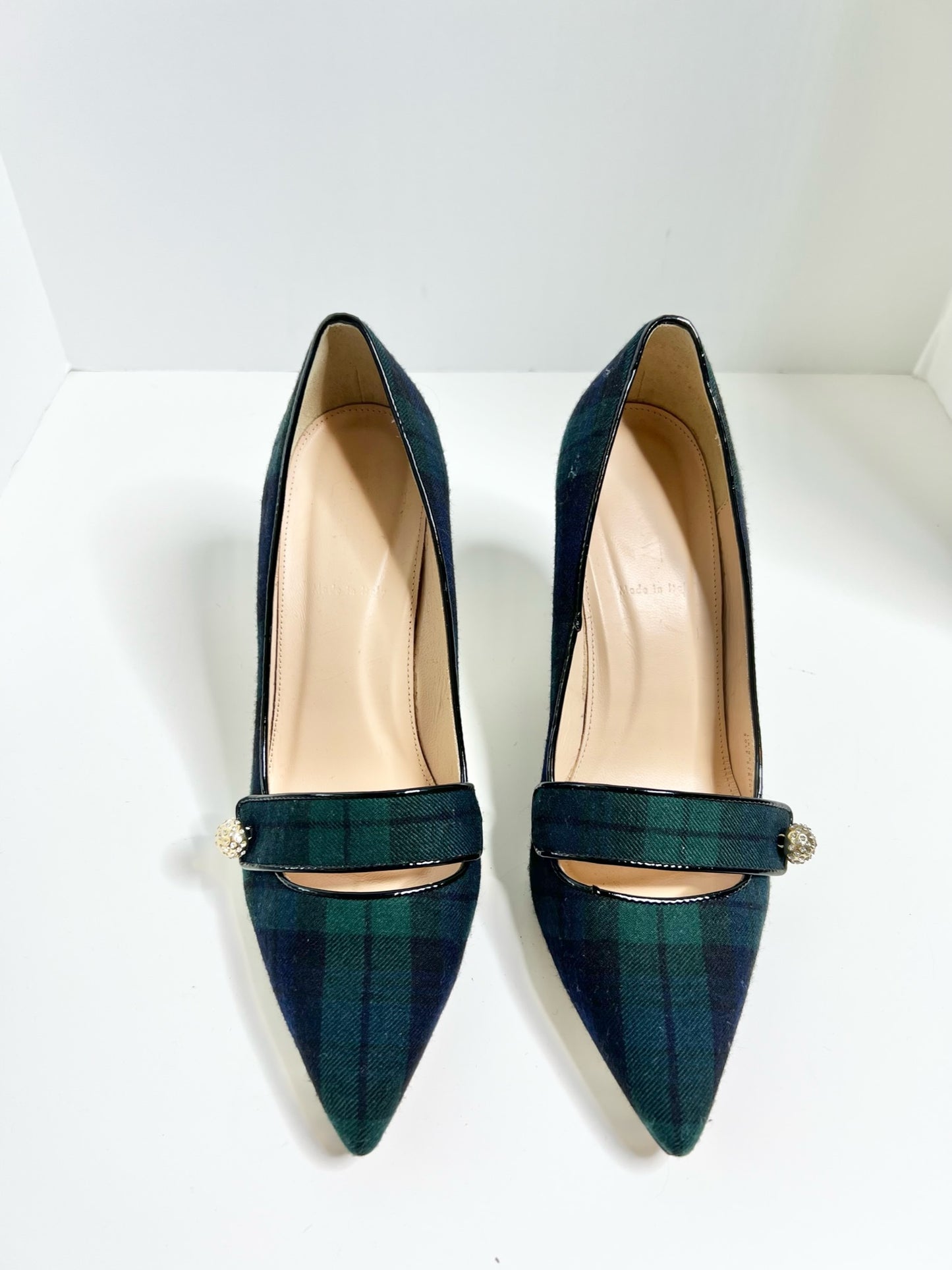 J.Crew Green Plaid Pumps, Size 8.5