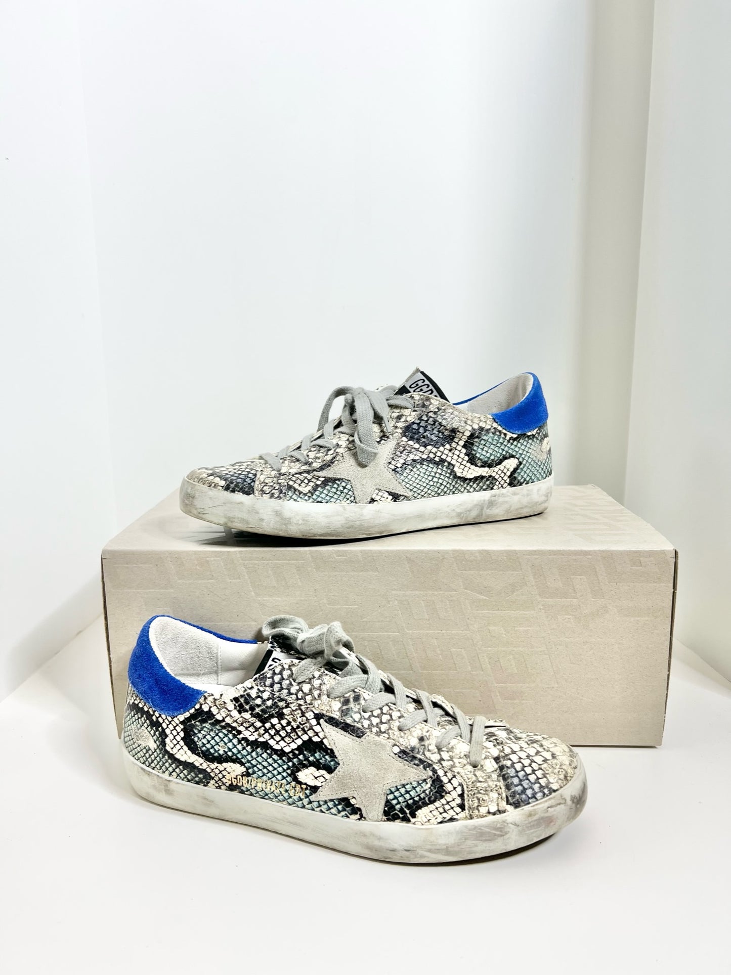 Golden Goose Superstar Snake Embossed Sneakers, Size 39