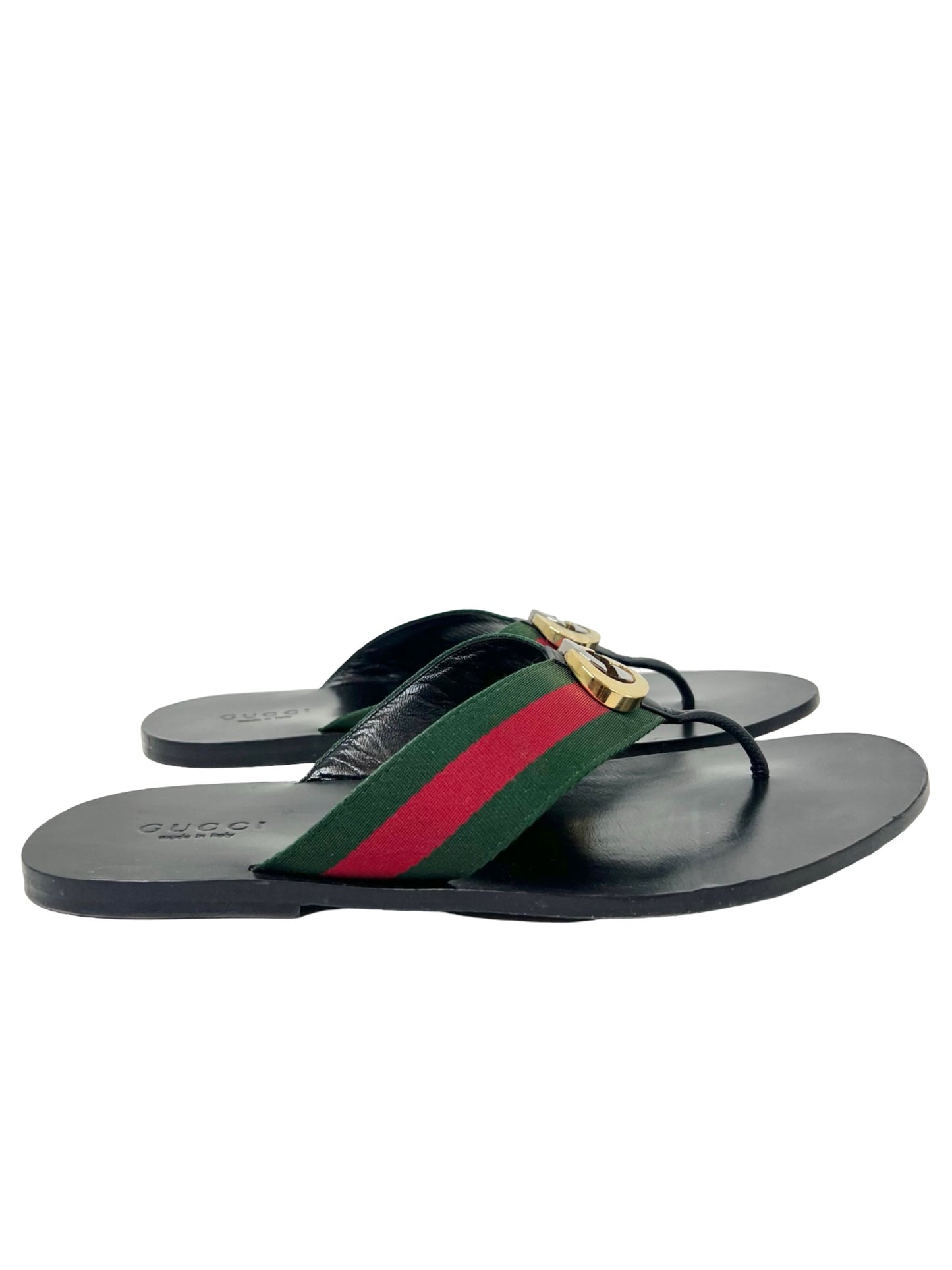 Gucci Men's Thong Sandal with Web, Size 12.5