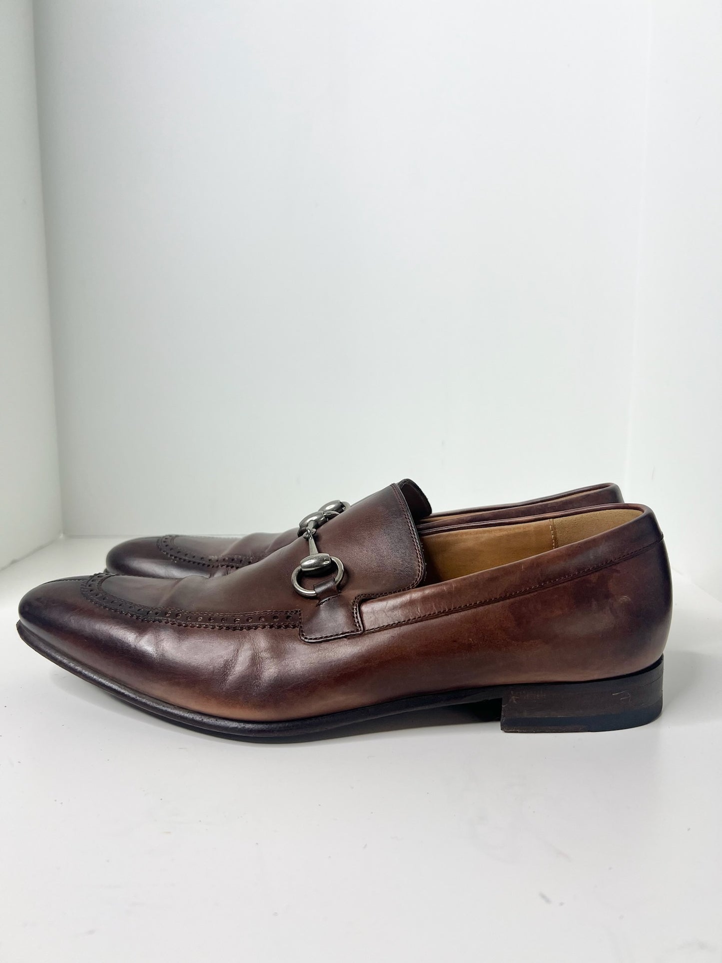 Gucci Horsebit Brown Leather Loafers, Size 6.5