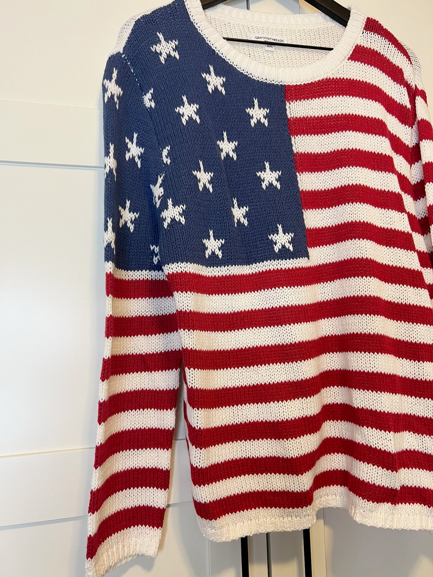 Grayson Threads American Flag Sweater, Size XXL