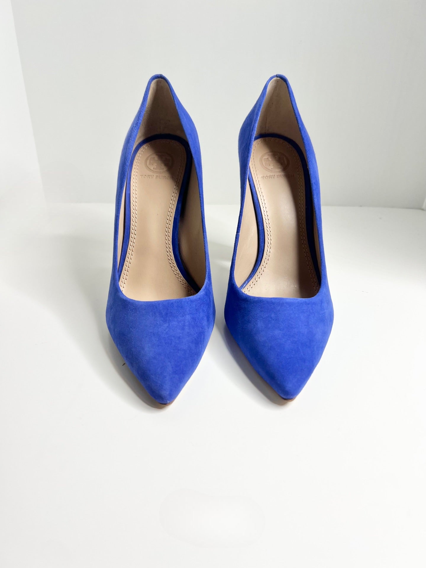 NWT! Tory Burch Silvana Suede Wood Heel Pumps, Size 7