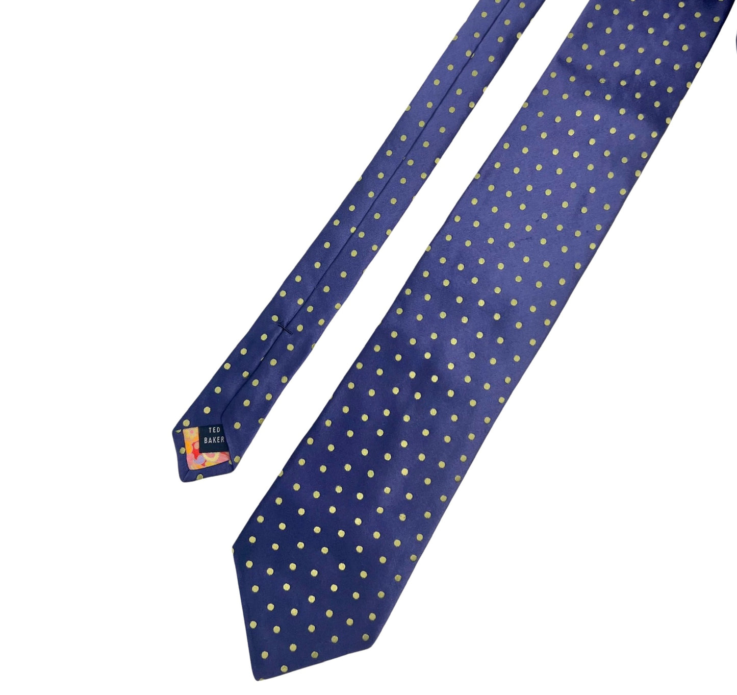 Ted Baker Navy Blue Polka Dot Silk Tie