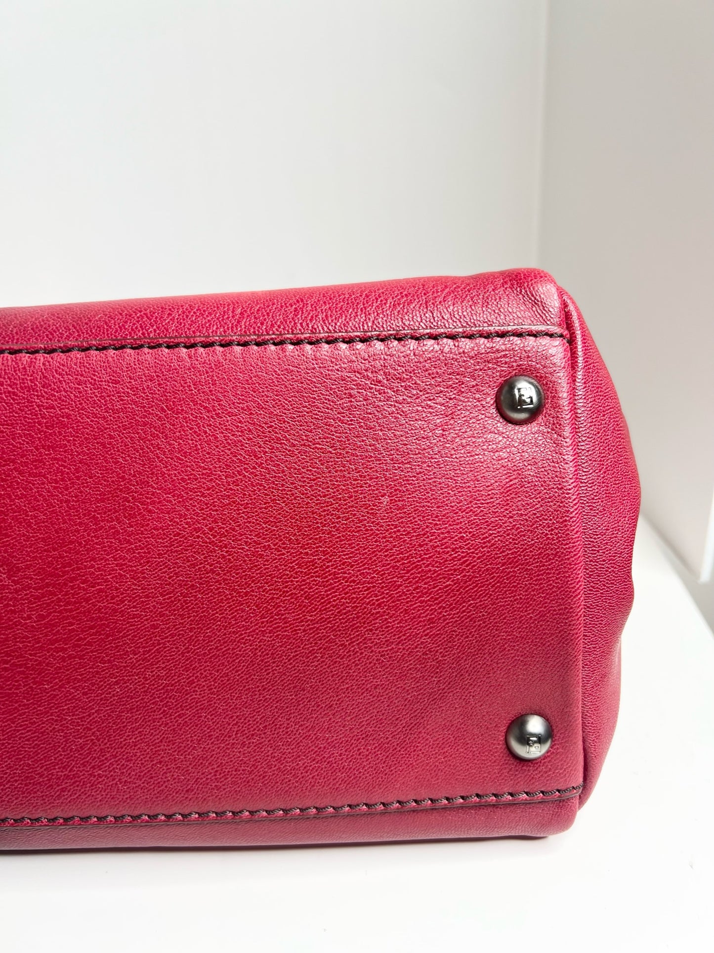 Fendi Red Ombre Leather Large Peekaboo Bag