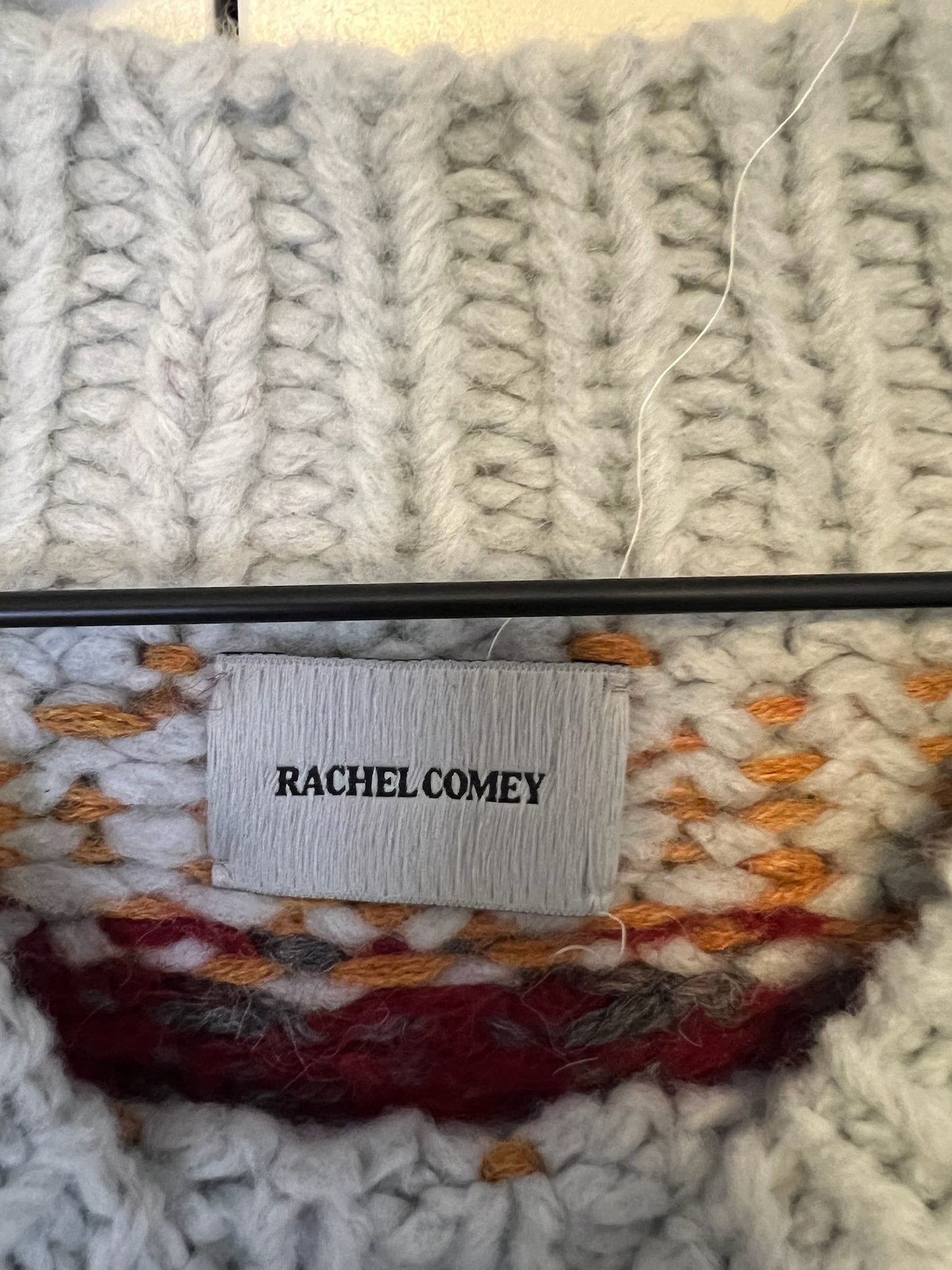 Rachel Comey Ballo Hand Knit Sky Chunky Pullover Sweater, Size M