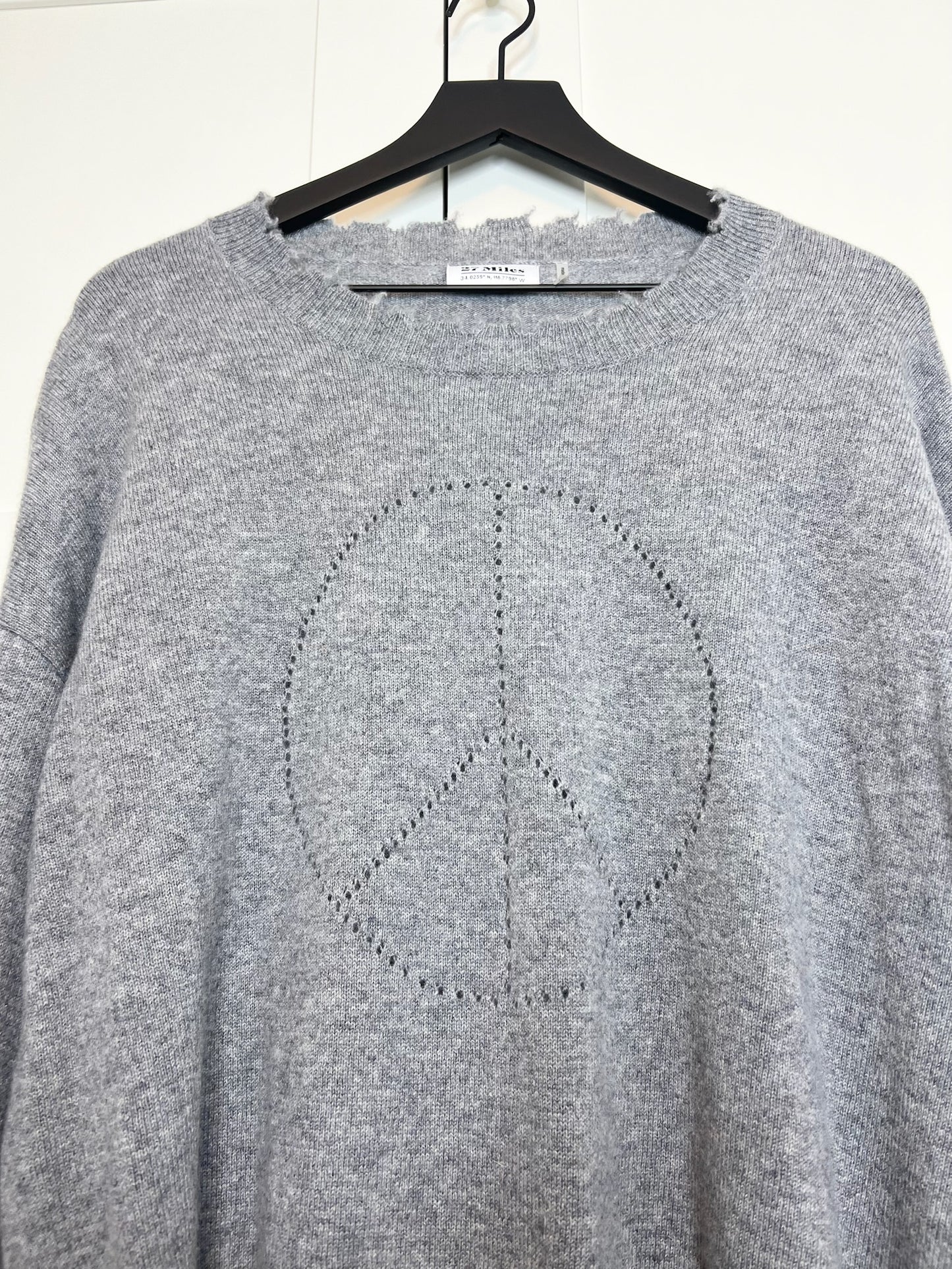 27 Miles Malibu Peace Sign Sweater, Size L