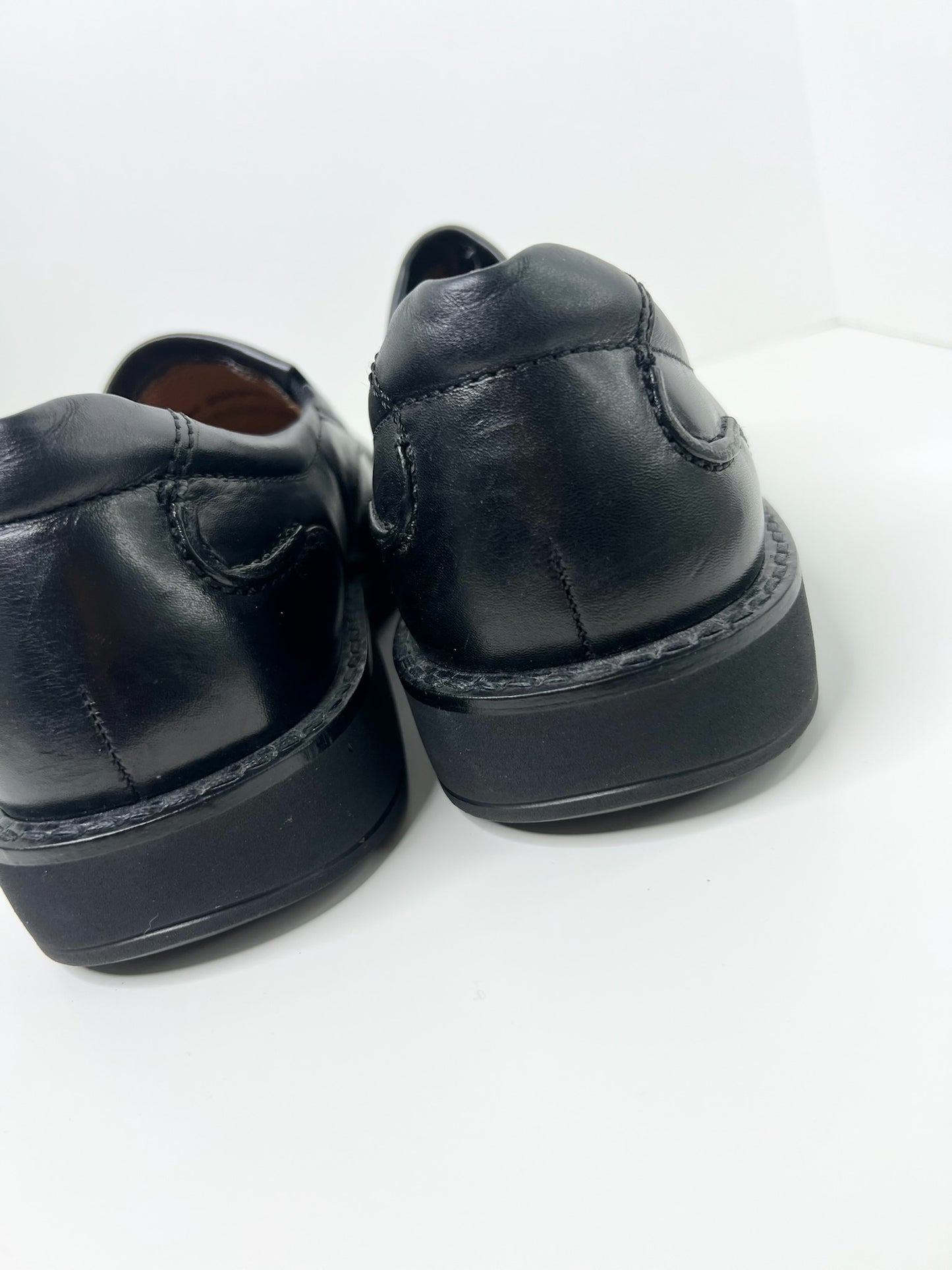 Ecco Black Leather Shoes, Size 42