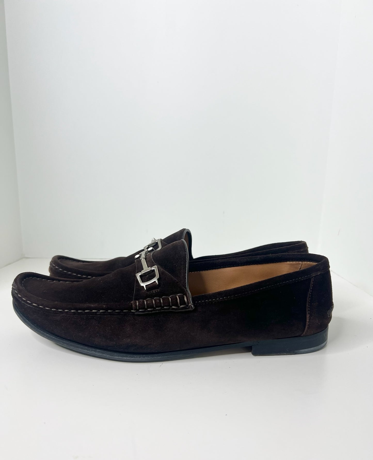 Gucci Brown Suede Horsebit Loafers, Size 9