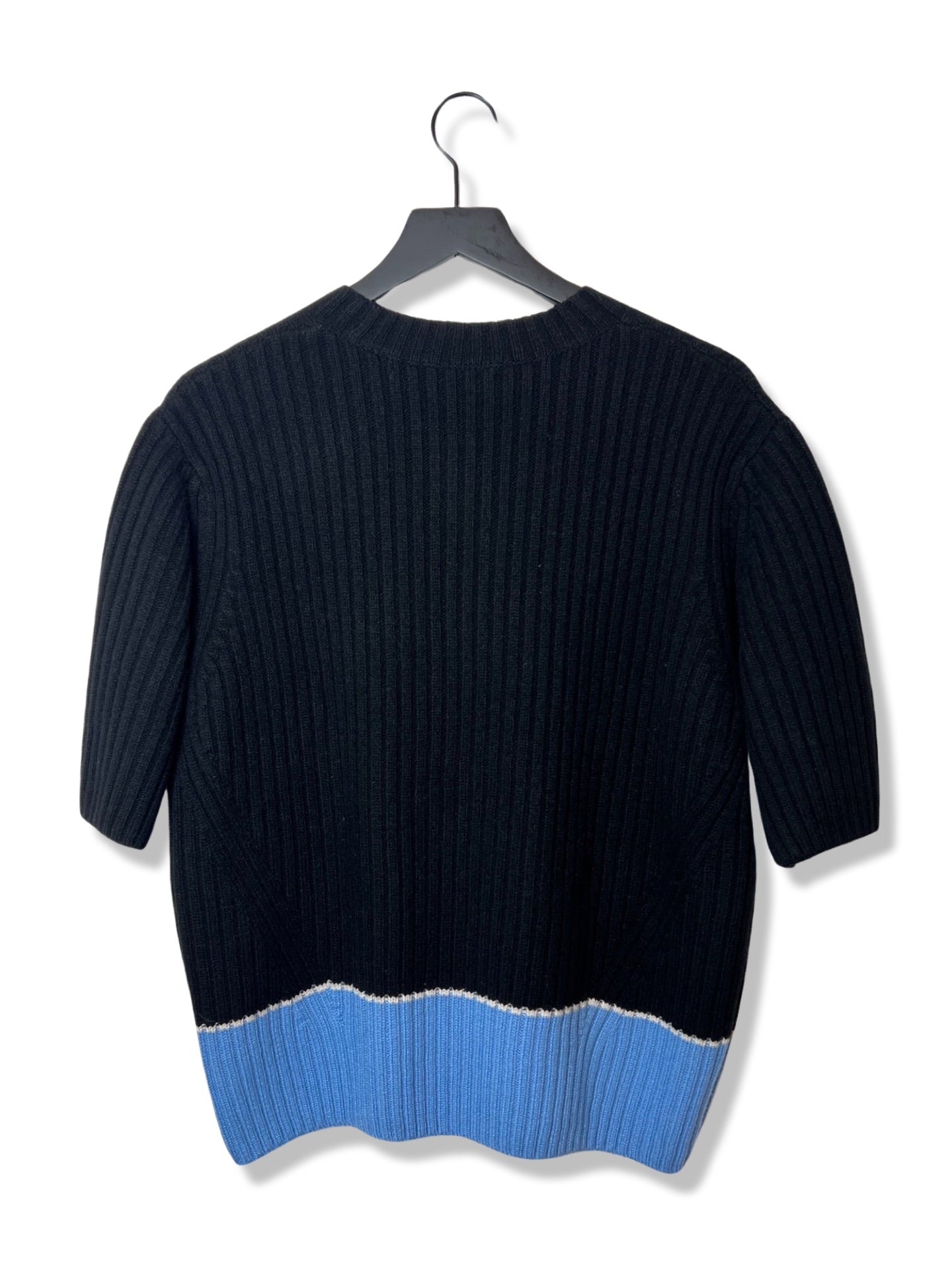 Dries Van Noten Crew neck Wool Rib Color-block Sweater, Small