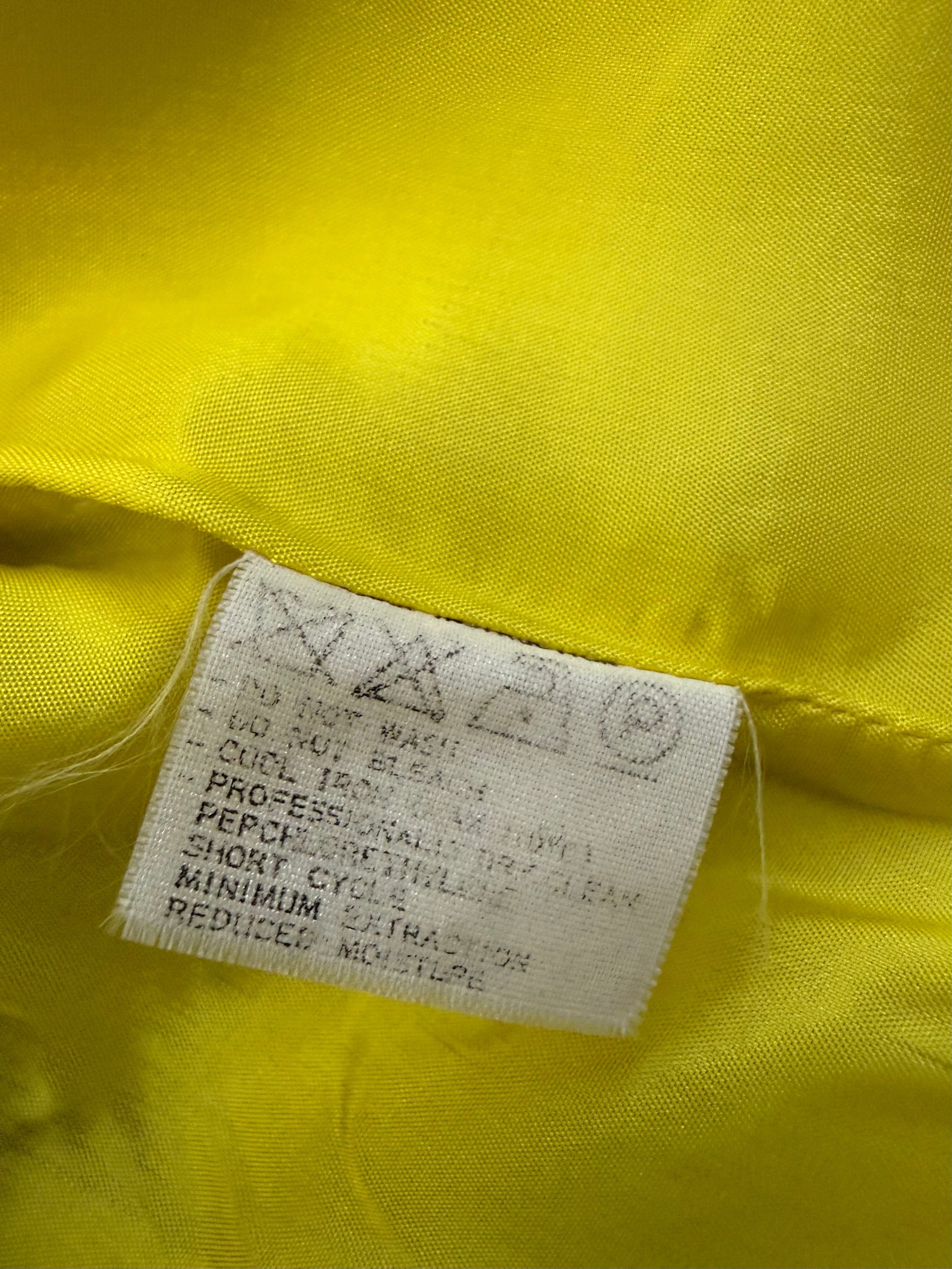Claude Montana Chartreuse Wool Peplum Jacket & Skirt Set, Size 40/US 6