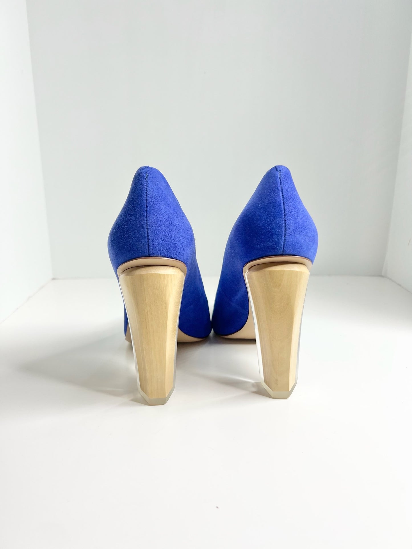 NWT! Tory Burch Silvana Suede Wood Heel Pumps, Size 7