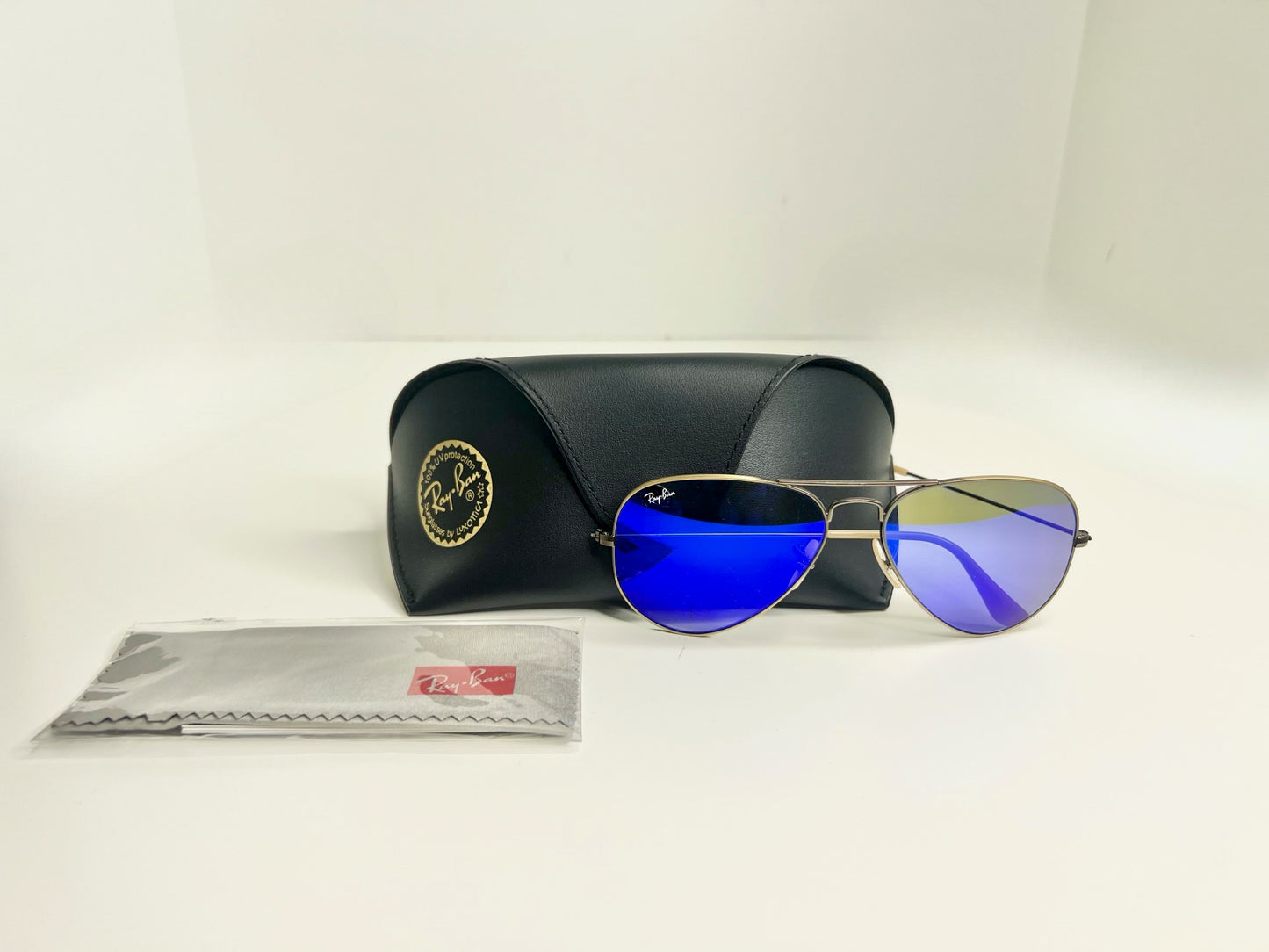 NWT! Ray-Ban Gunmetal Mirrored Blue/Purple Frames RB 3025