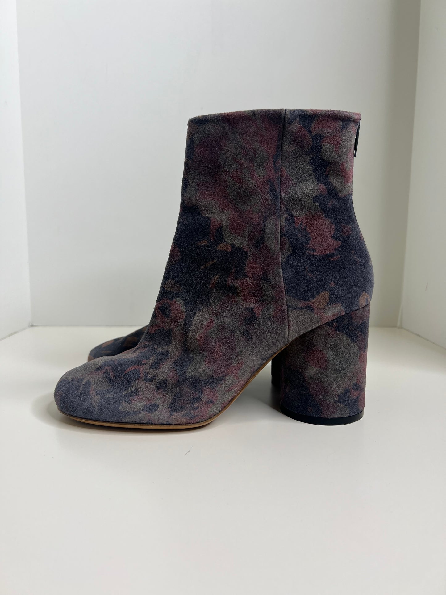 Maison Martin Margiela Floral Print Suede Ankle Boot, Size 38