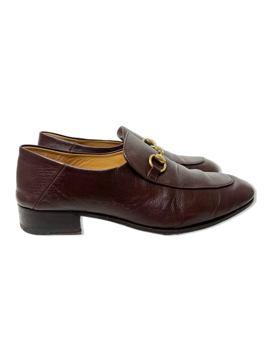 Gucci Brown Goatskin Men's Horsebit Loafers, Size 7