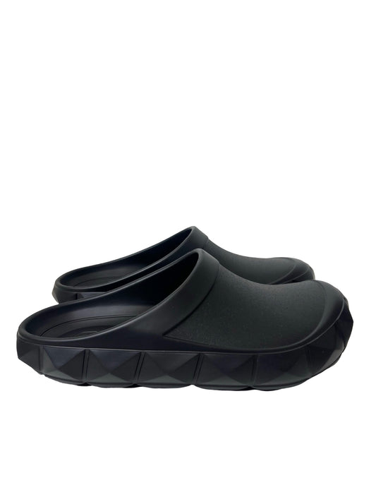 NWT! Valentino Men's Black Roman Stud Turtle Rubber Clog, Size 43