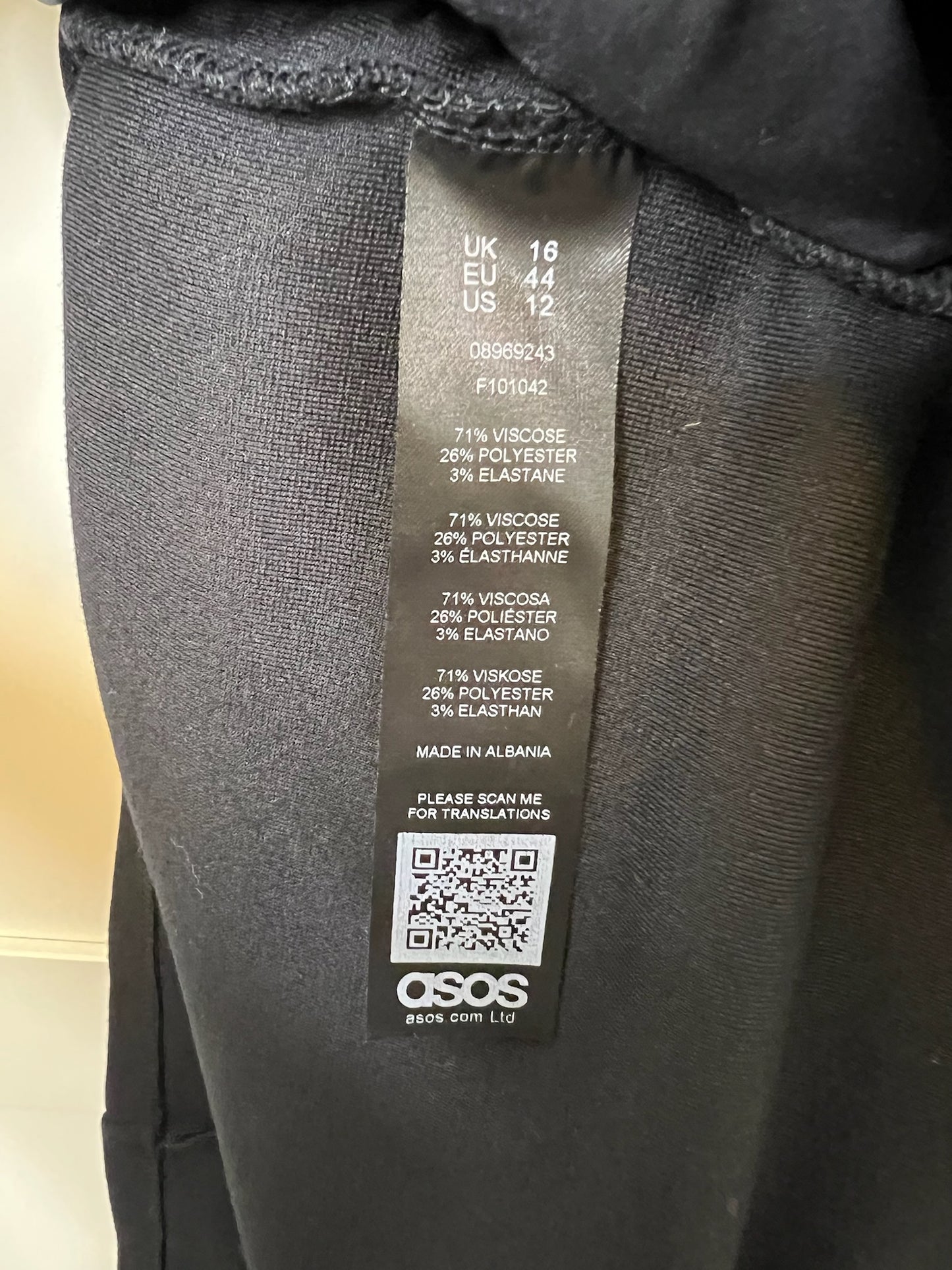 ASOS Long Black Dress, Size 12